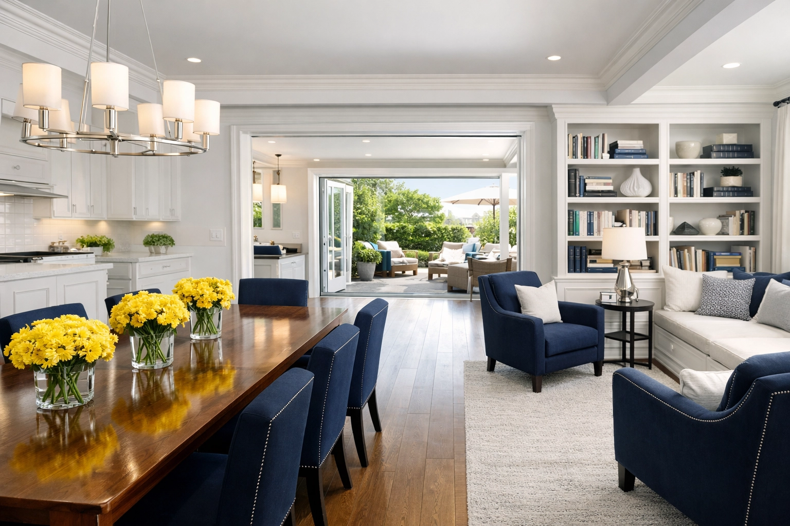 Immaculate open-concept home in Mashpee following a professional weekly house cleaning.