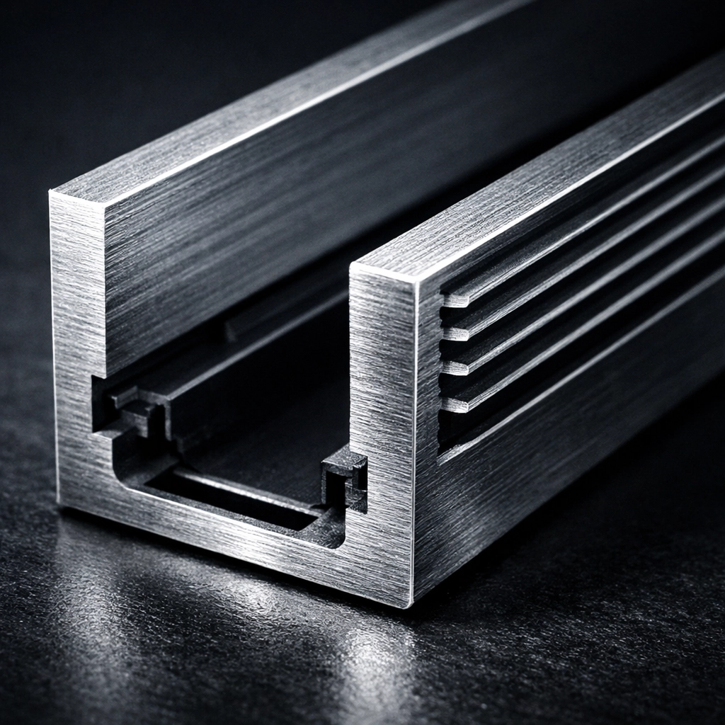 Profilé LED en aluminium brossé conçu pour une dissipation thermique optimale et une longue durée de vie.