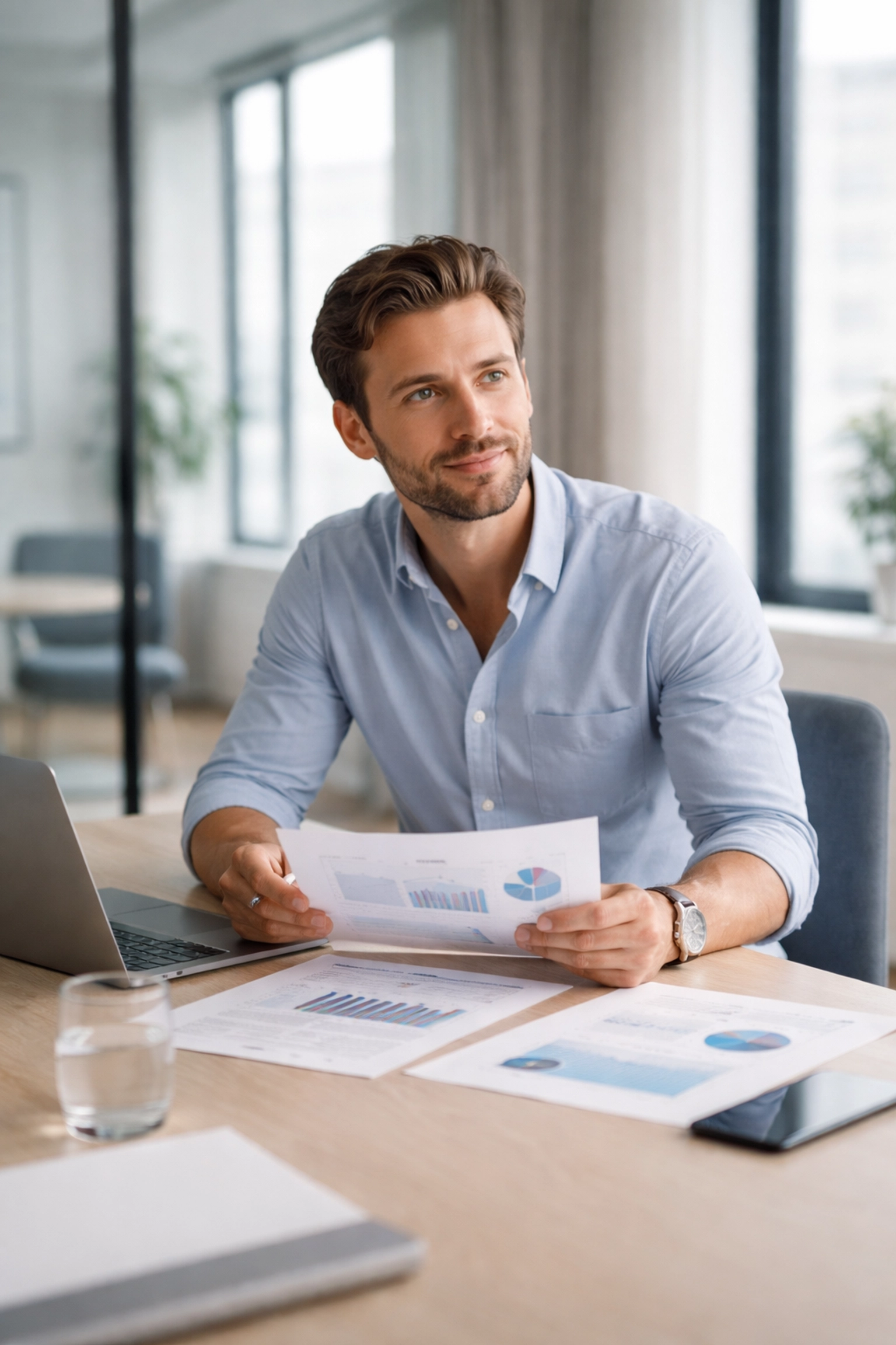 Small business owner reviews financial reports, highlighting the importance of monthly bookkeeping decisions.