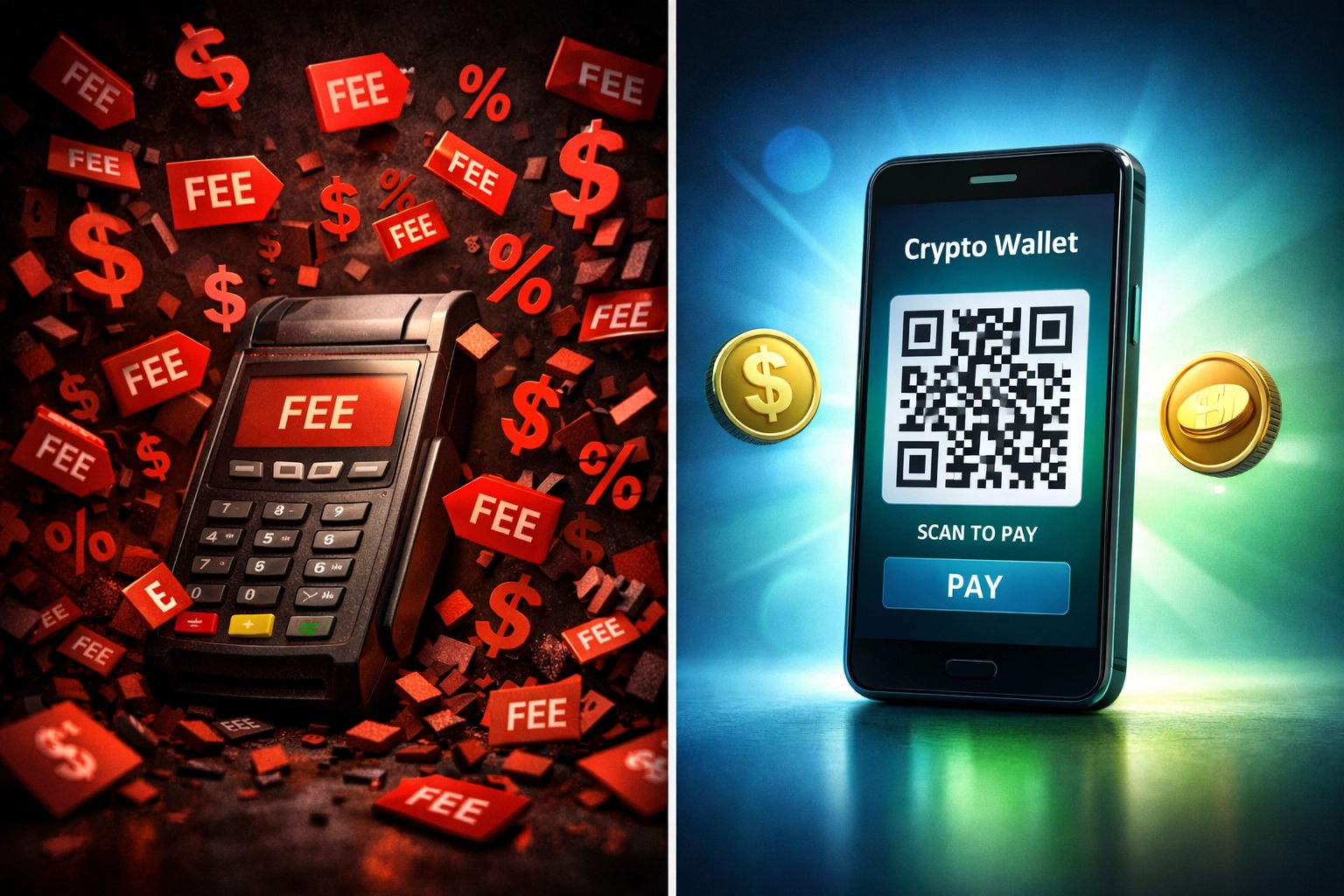 Traditional merchant fees vs self-custody crypto payment flat fees comparison