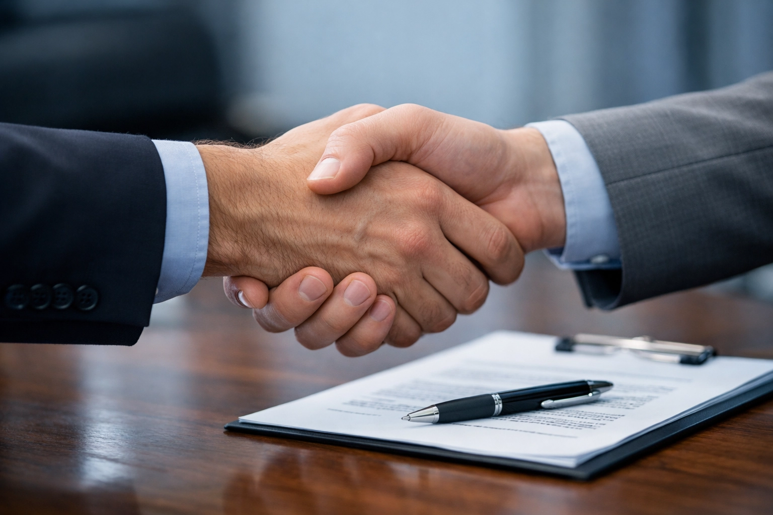 Boston dog bite lawyer: handshake between lawyer and client during free consultation