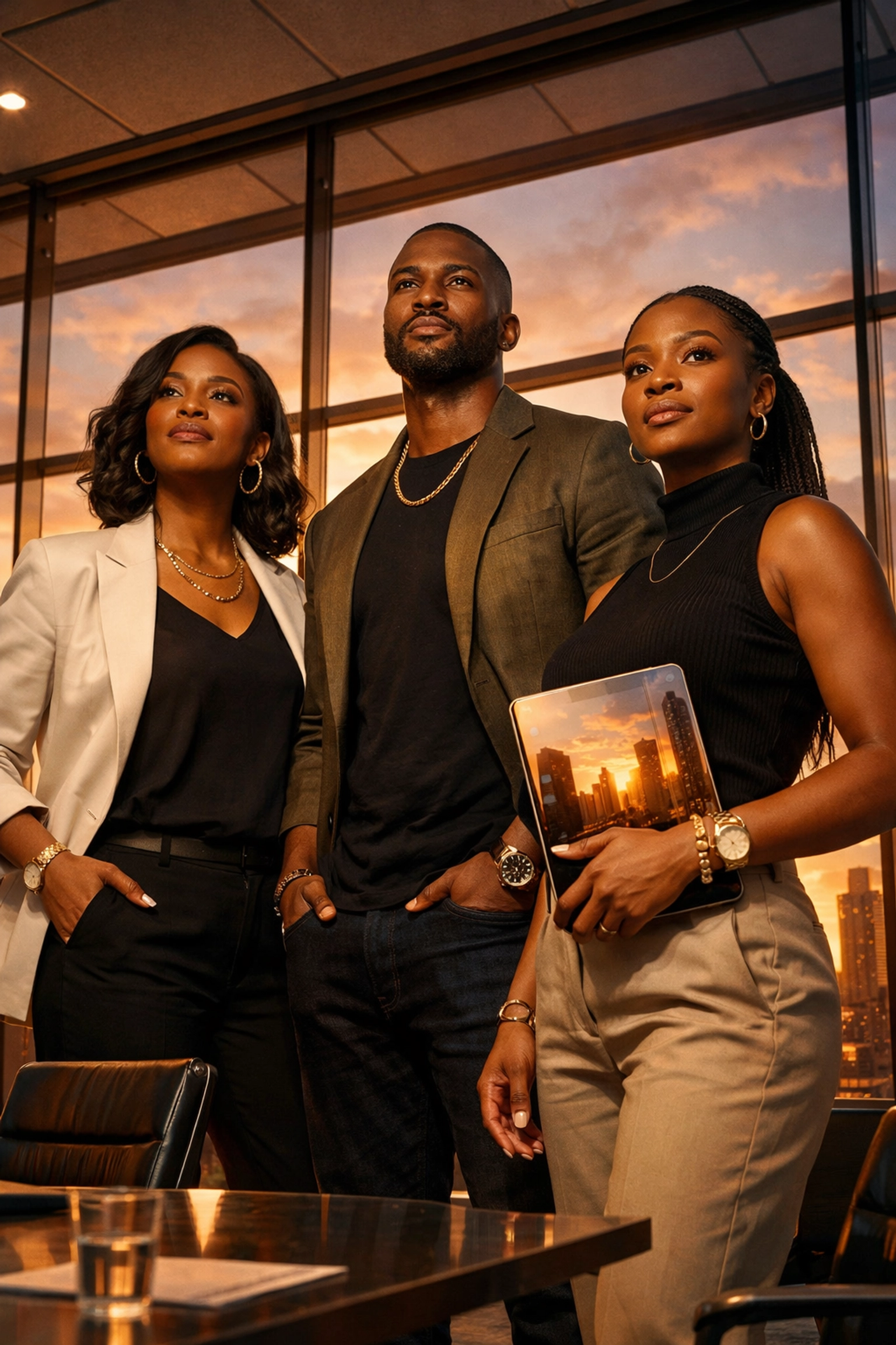 Your Quick-Start Guide to Sonny’s Black People of Interest: Why Every Click is a Modern Money Move Confident Black business leaders in a modern office representing the vision and success of the New Wall Street.