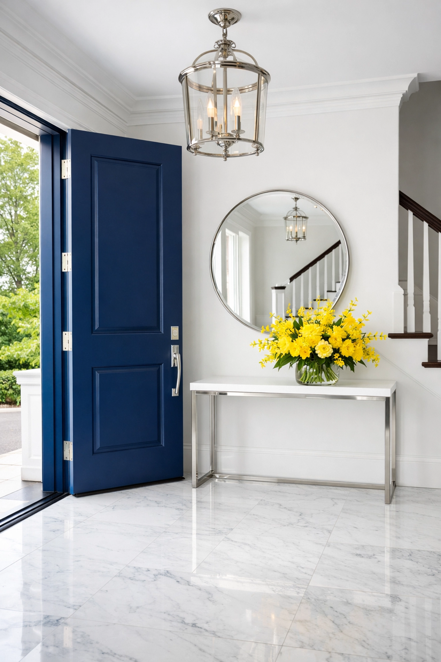 Welcoming clutter-free foyer showing the results of reliable house cleaning Boylston MA.