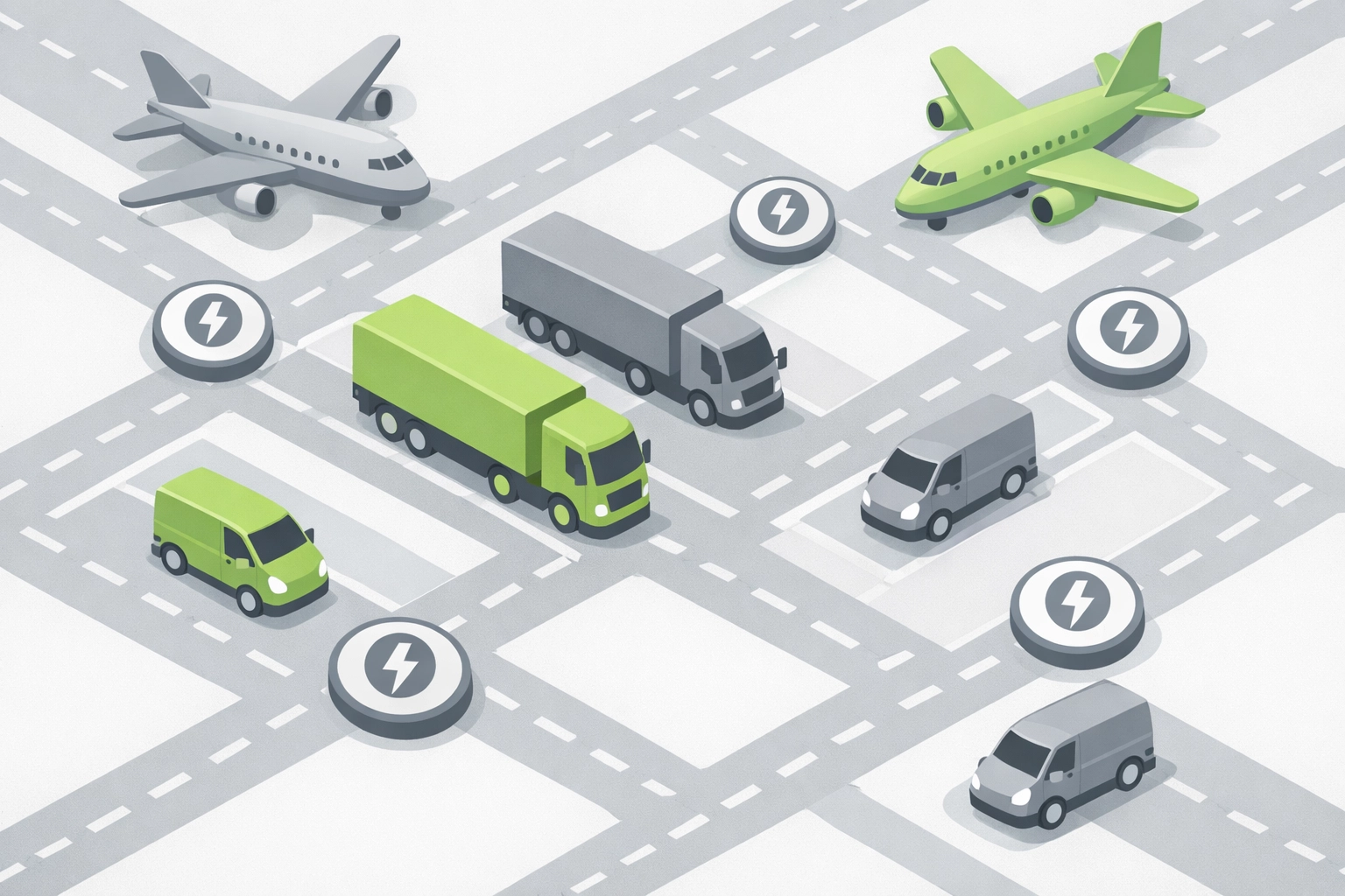 Electric vehicle logistics network with delivery trucks and charging infrastructure for eBay shipping