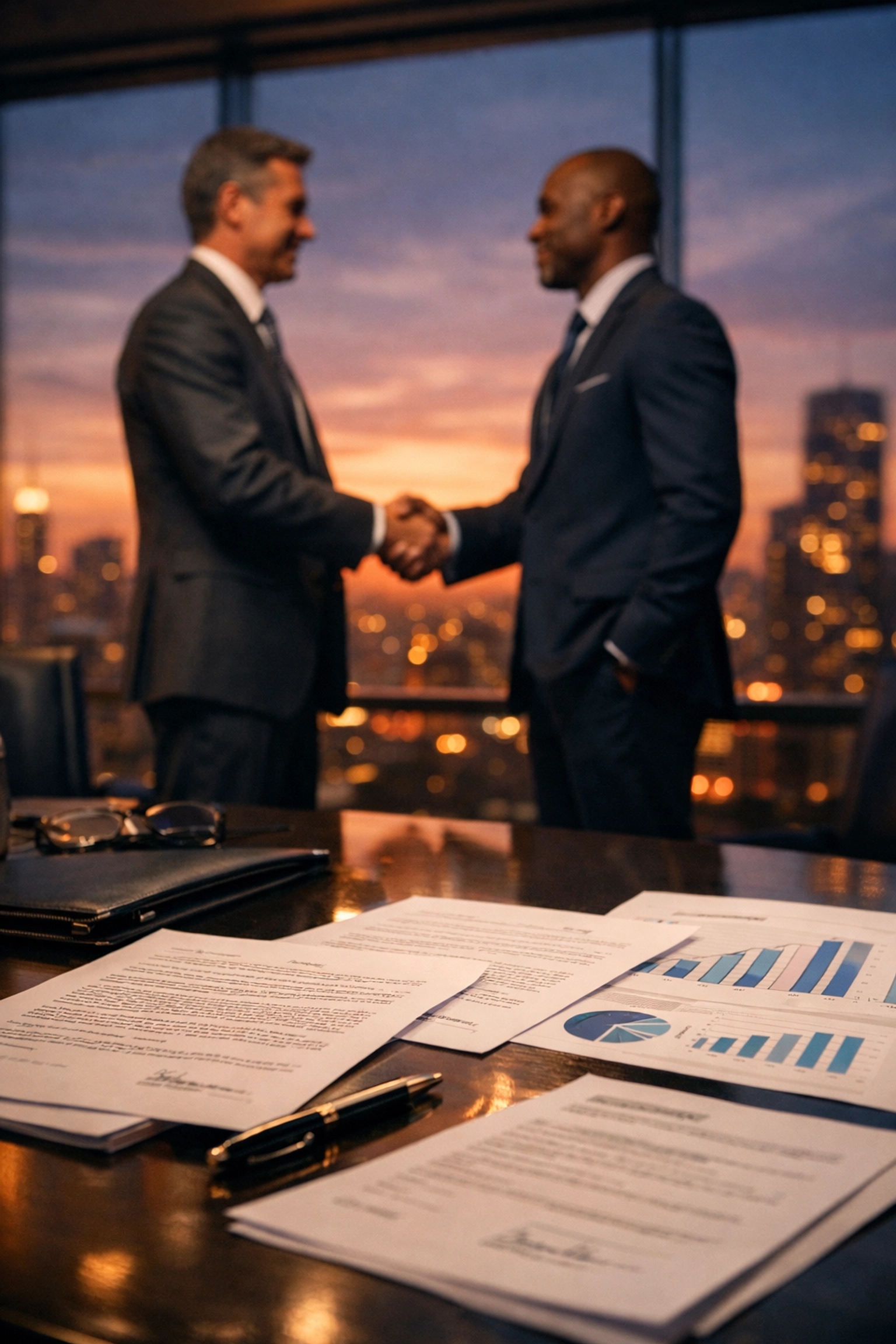 Corporate merger and acquisition deal representing event-driven hedge fund strategy