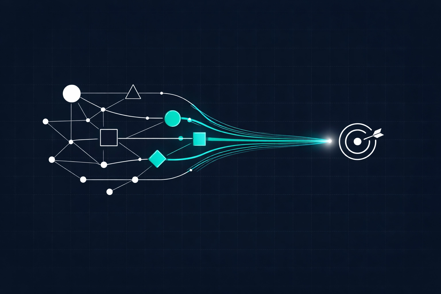 Abstract data pipeline showing how an AI SDR researches leads and organizes startup outbound sales.