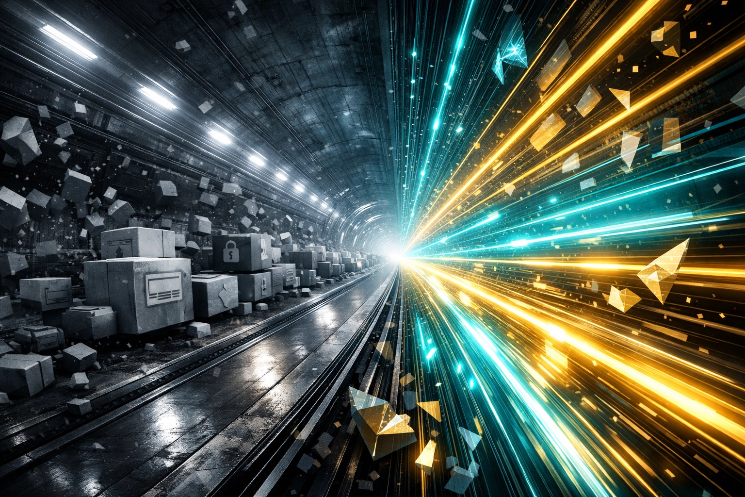 Fast Larecoin digital payment lane showing Solana infrastructure efficiency versus slow legacy crypto processors.