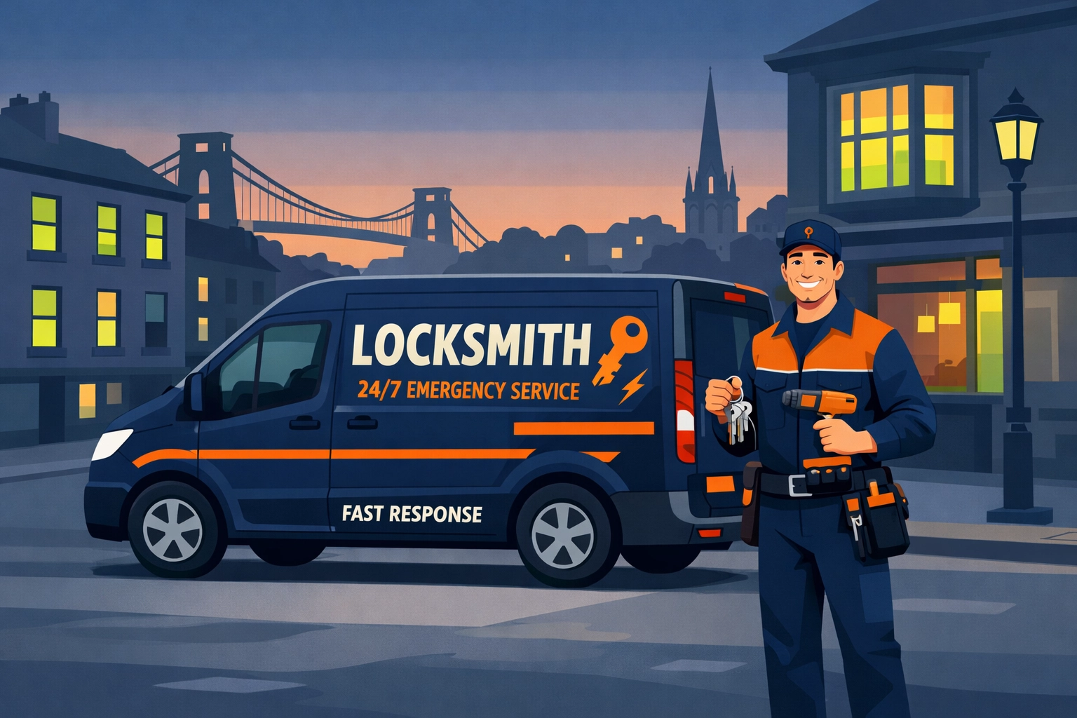 Emergency locksmith van providing fast response service in Bristol