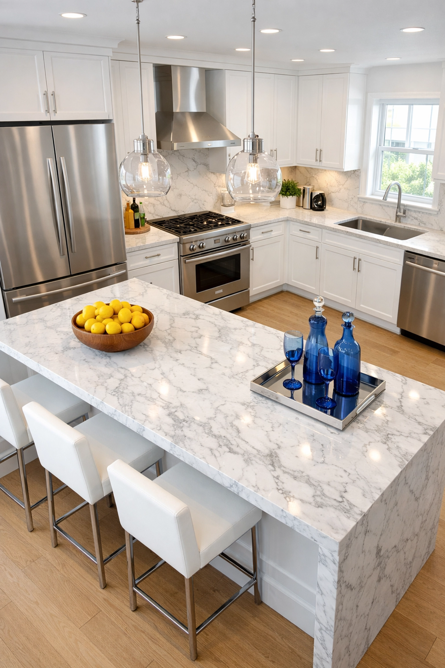 Sparkling luxury kitchen in a West Cambridge condo after professional house cleaning Cambridge MA service.