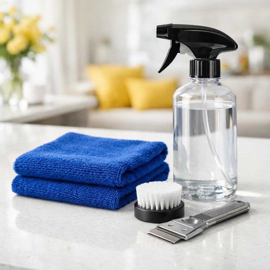 Top-tier house cleaning Worcester MA supplies featuring high-quality microfiber cloths and solutions.