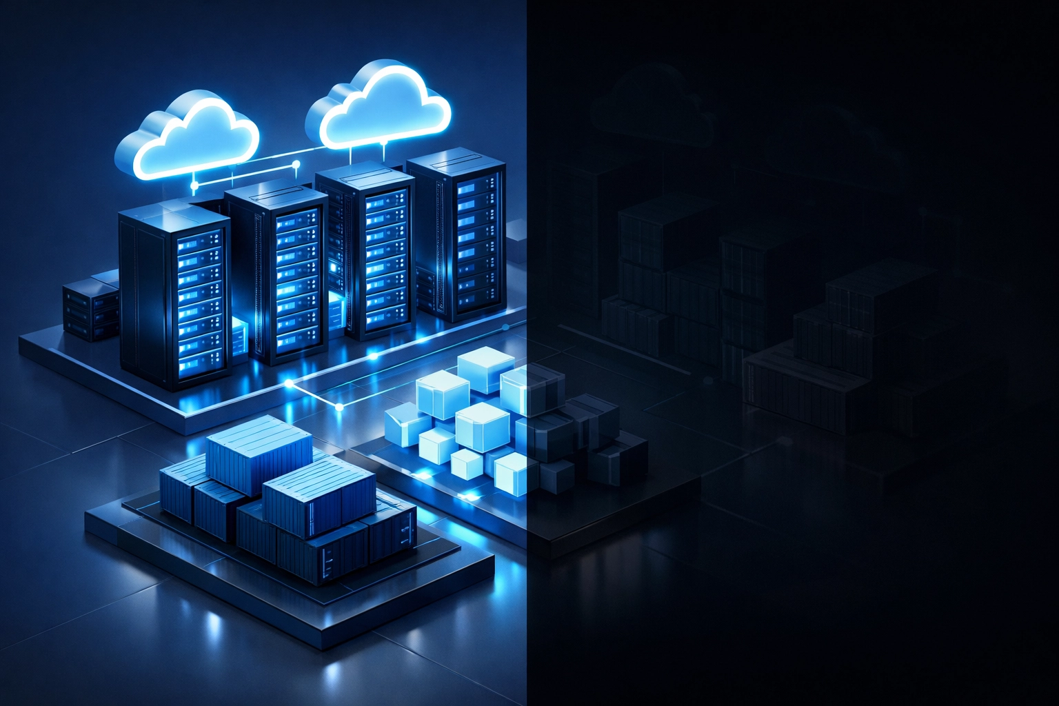 Split view of ServiceNow Discovery coverage showing visible infrastructure vs hidden blind spots