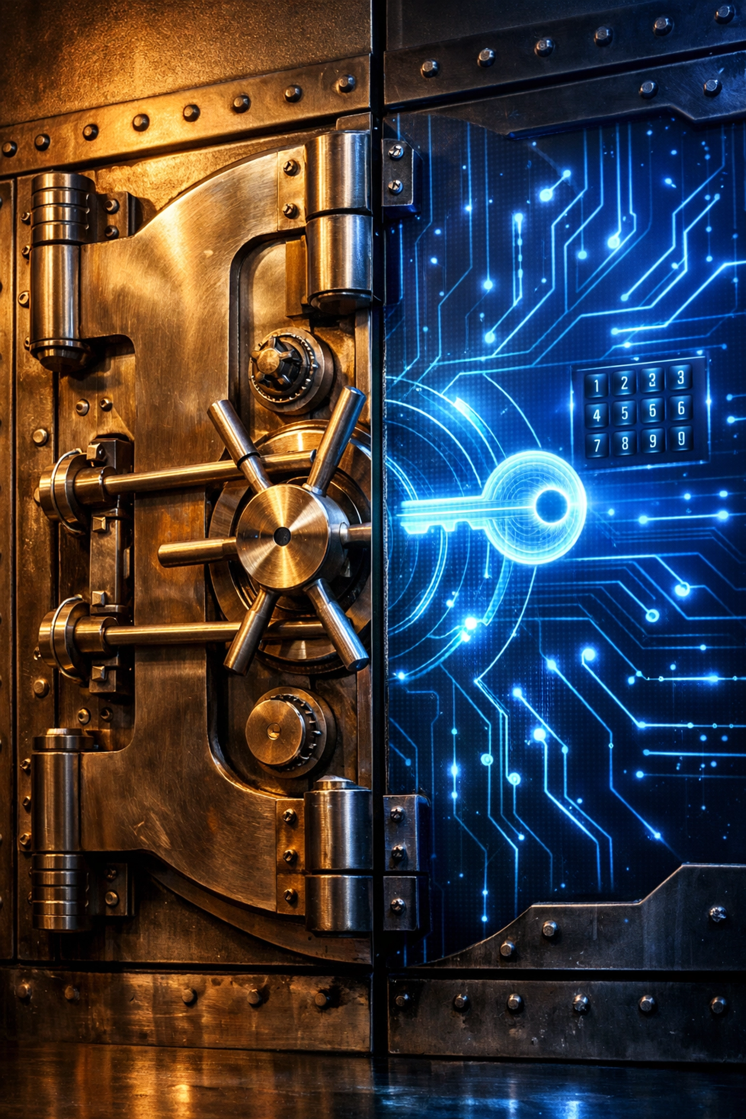 Traditional bank vault and digital custody solutions for institutional cryptocurrency storage