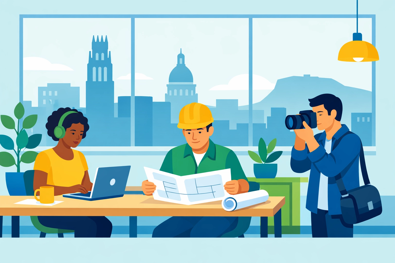 Freelancers and small business owners working independently in New Haven