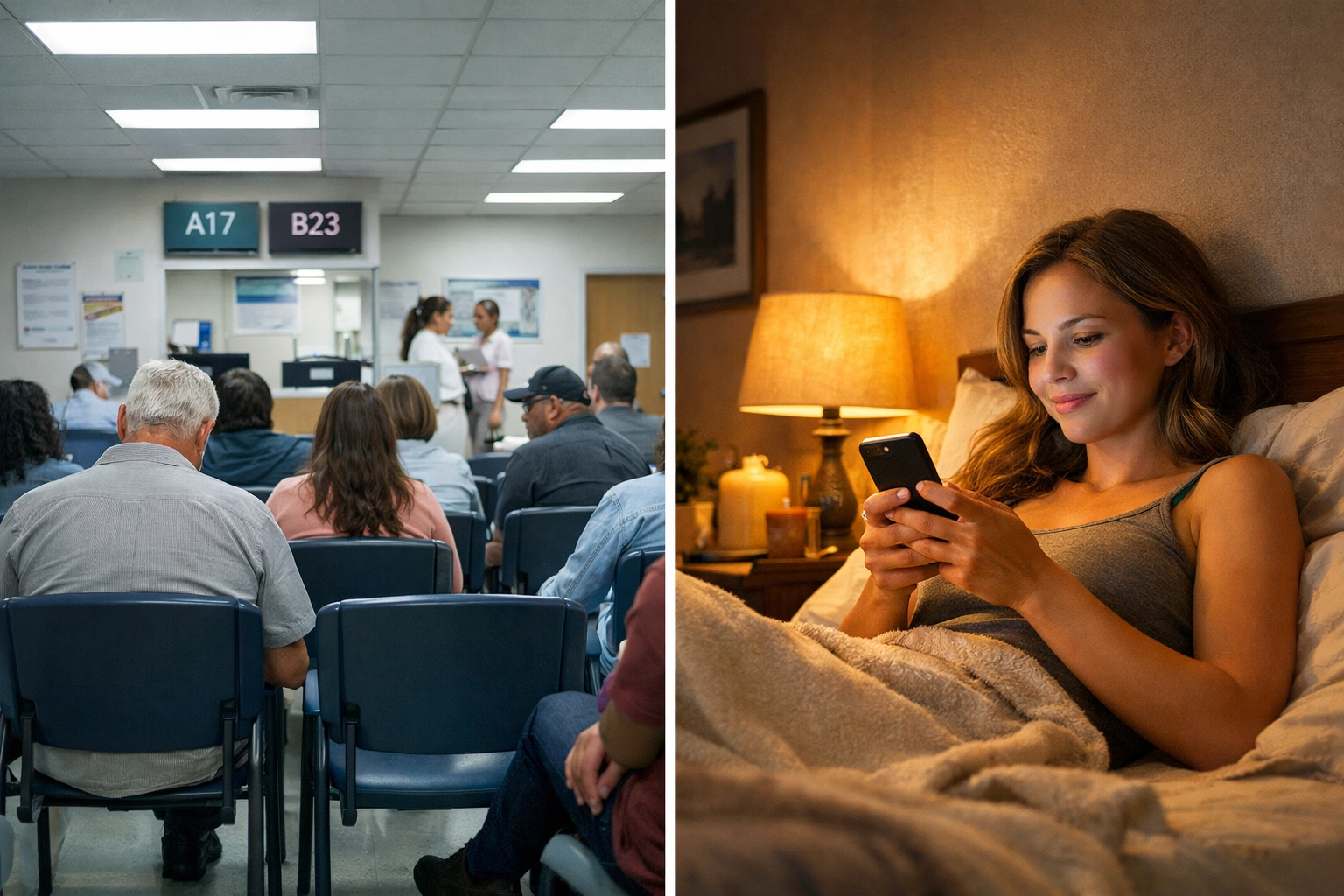 Comparison of clinic waiting room versus private online birth control consultation at home