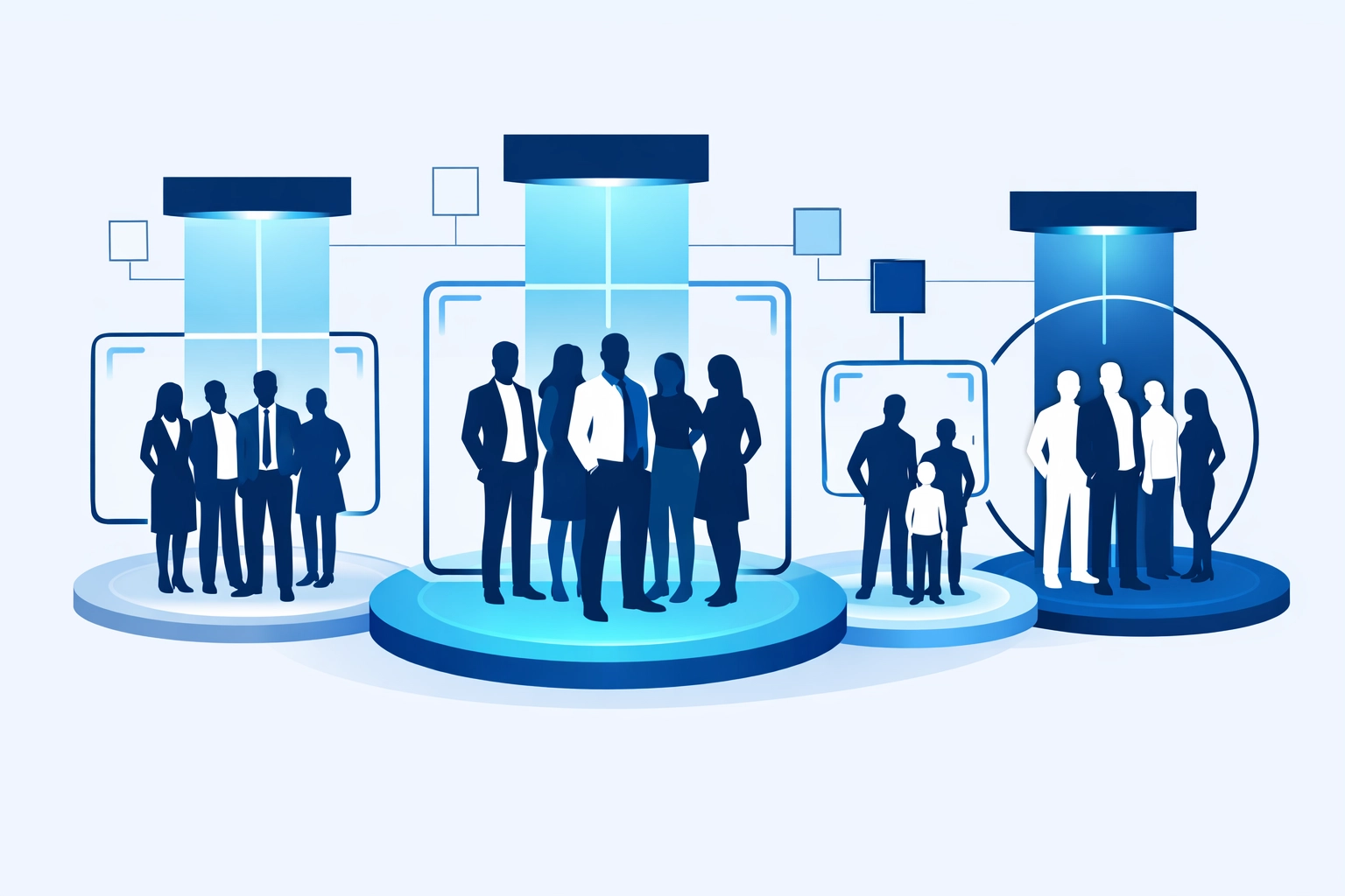 Digital marketing audience segmentation illustration showing targeted customer clusters for better ROI.