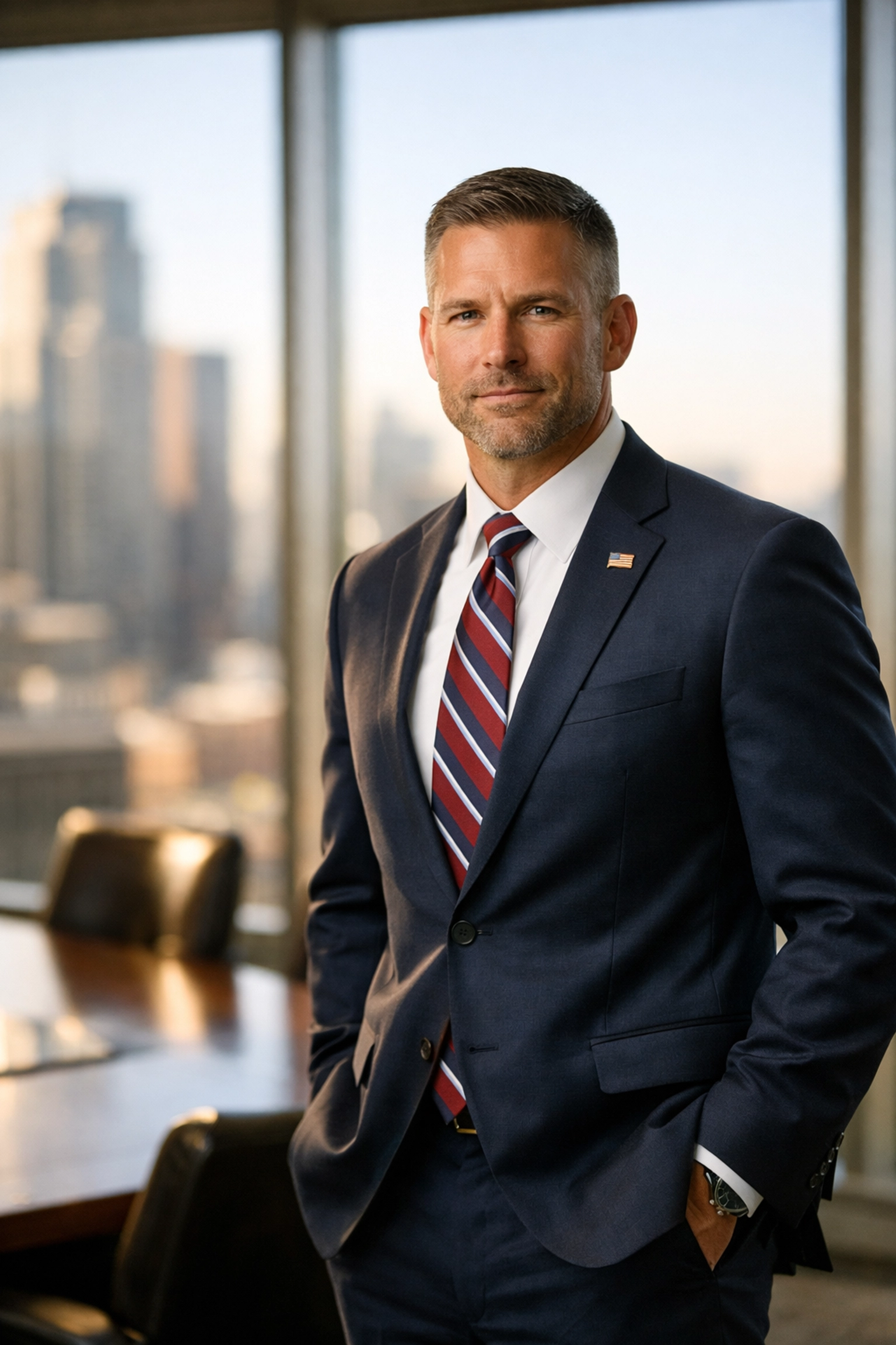 Professional veteran in a boardroom, showcasing Dakdan Worldwide’s corporate recruitment and talent acquisition solutions.