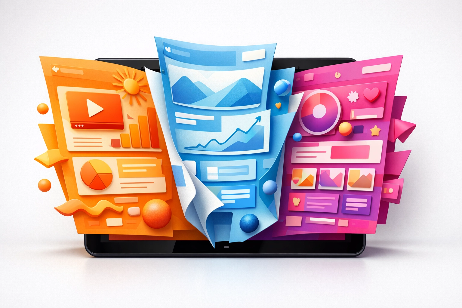 Écran affichant différentes versions d'une interface pour la personnalisation du contenu en temps réel.