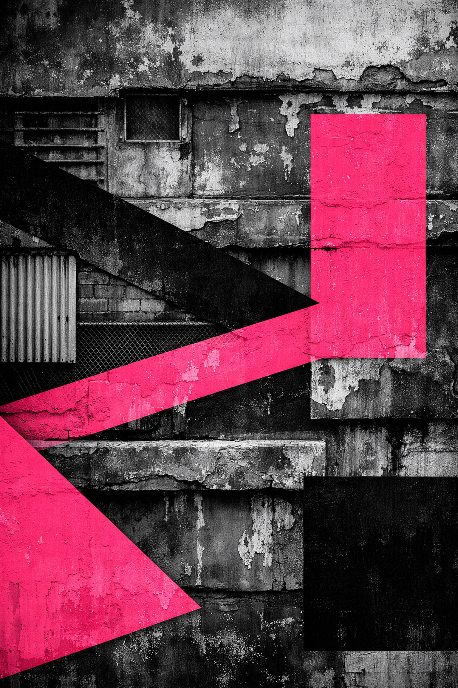 Layered urban textures symbolizing the complex, accumulated nature of CPTSD symptoms and trauma