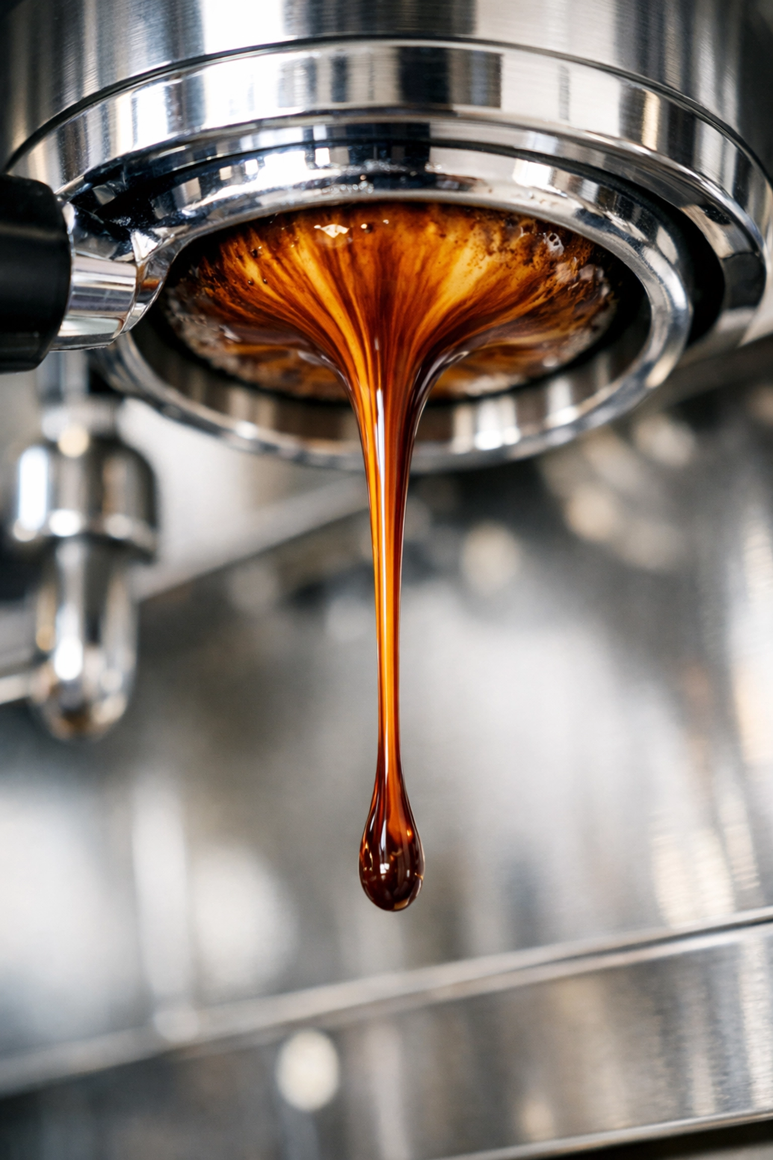 Perfect espresso extraction with rich crema from consistent wholesale specialty coffee beans.