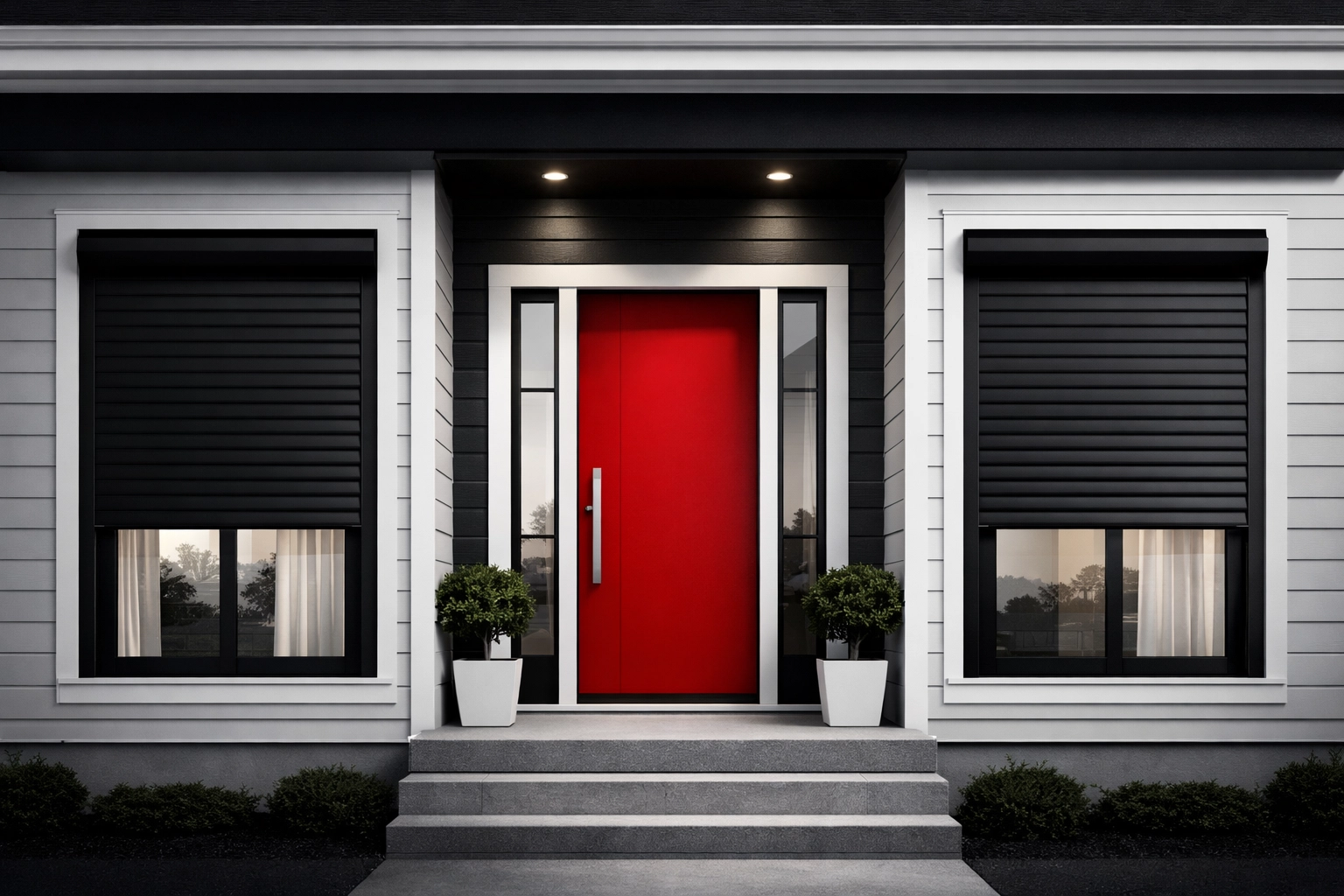 Storm shutters installed on Chattanooga home exterior for severe weather protection