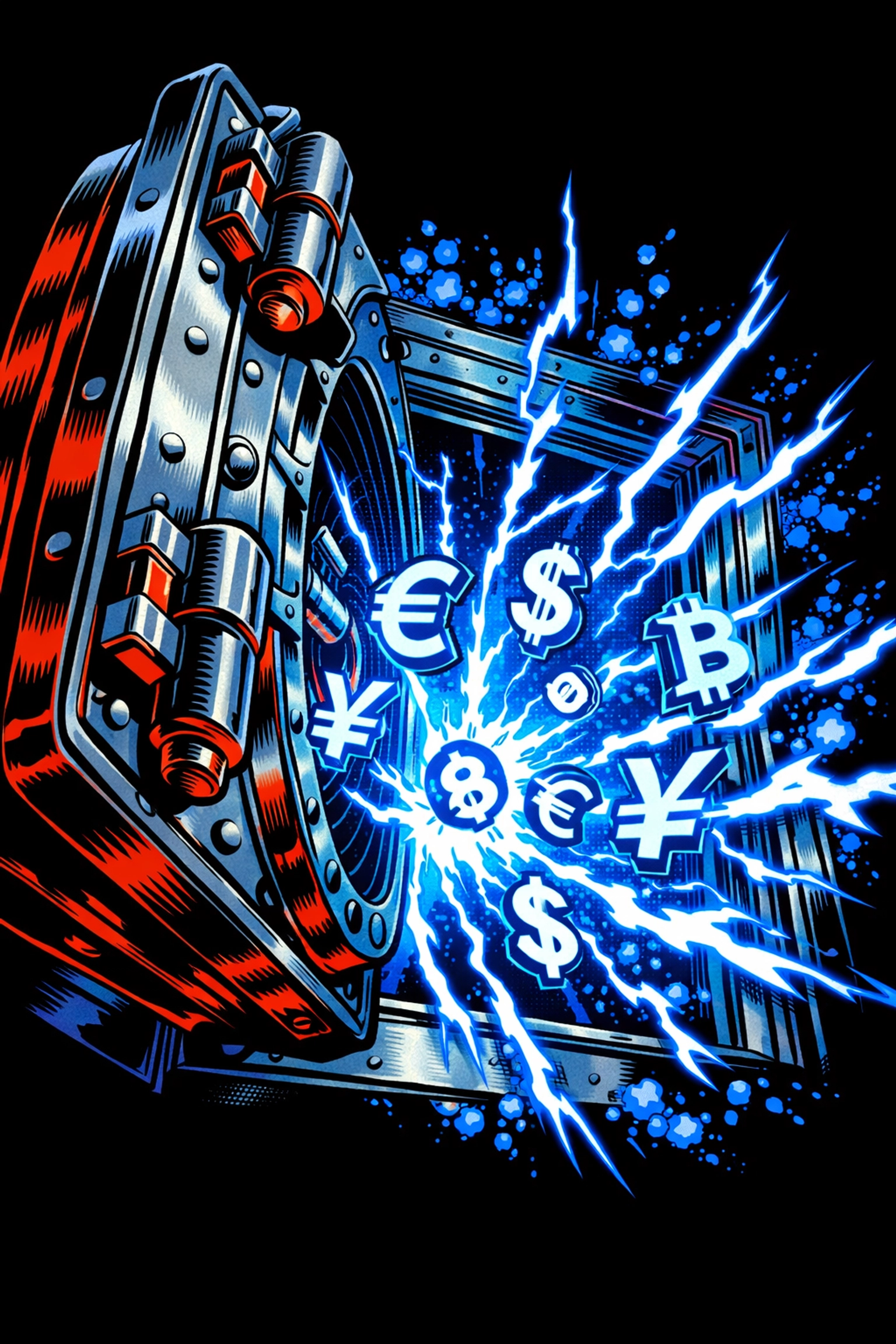 Open digital vault with currency symbols representing automated invoicing and faster business cash flow.