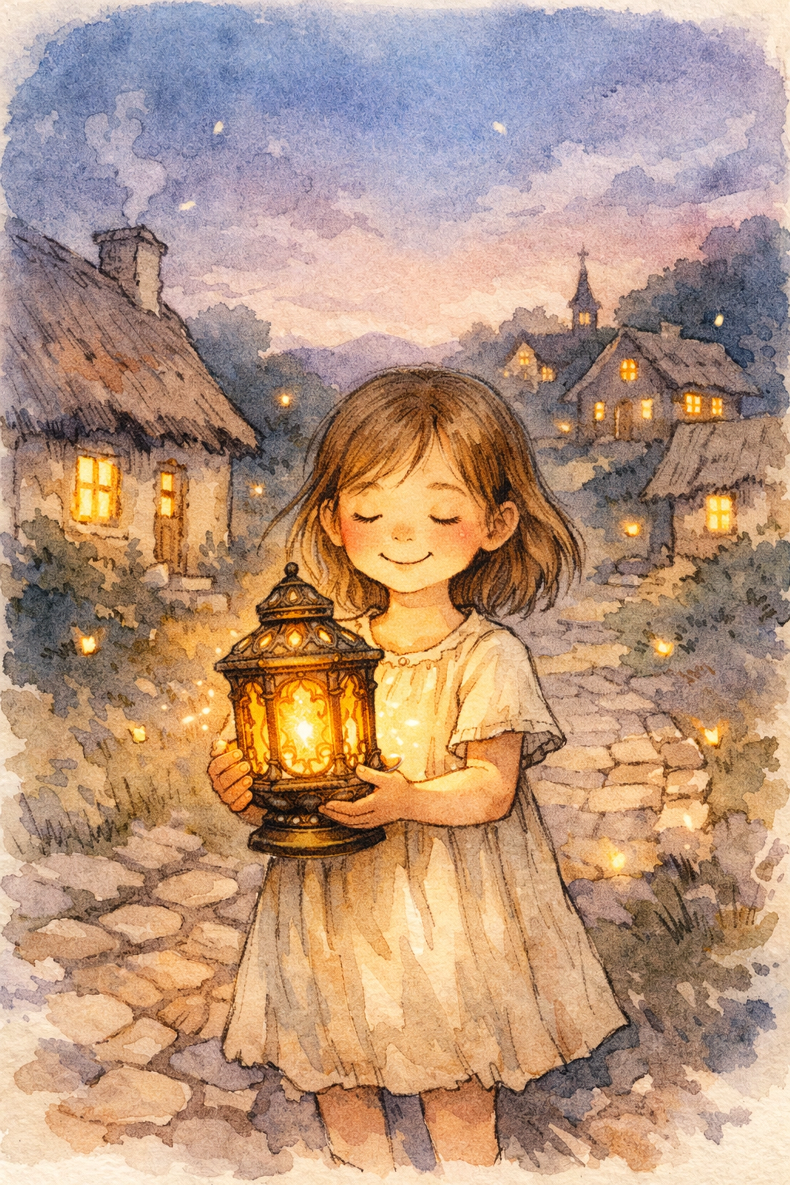 Young girl holding glowing lamp representing Holy Spirit baptism and empowerment