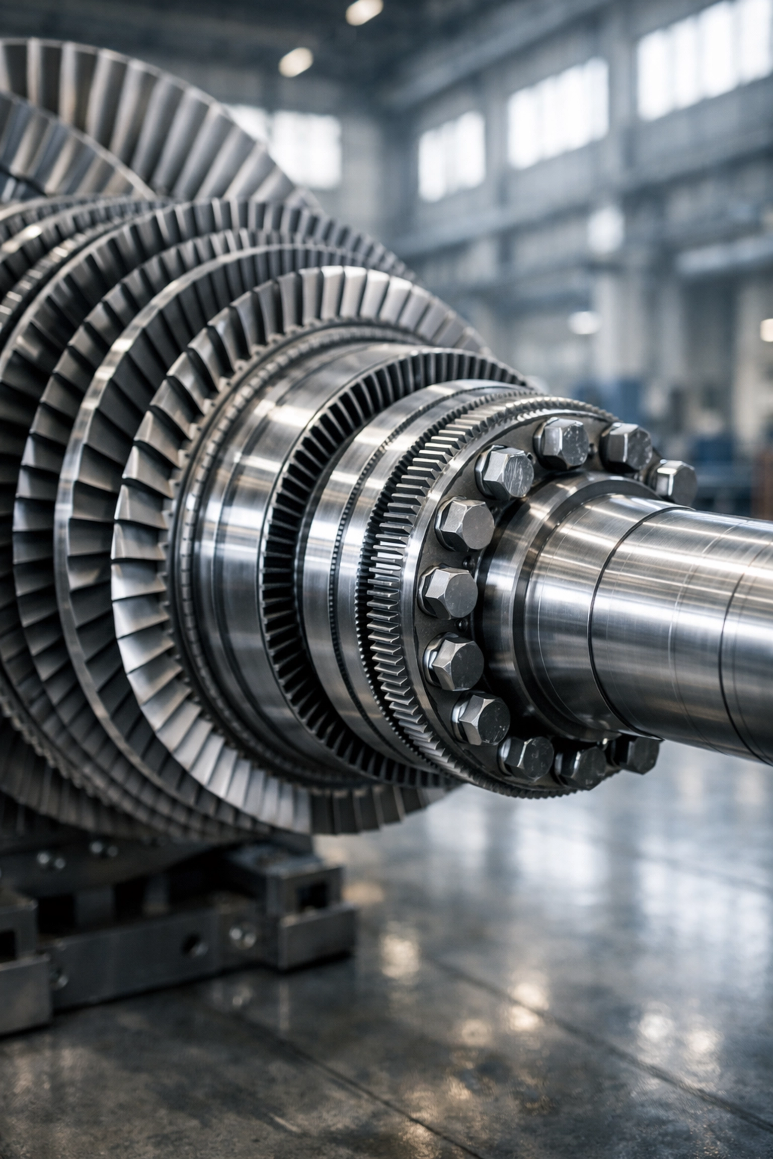 Precision-engineered industrial gas turbine machinery representing high-stakes equipment in the energy sector.
