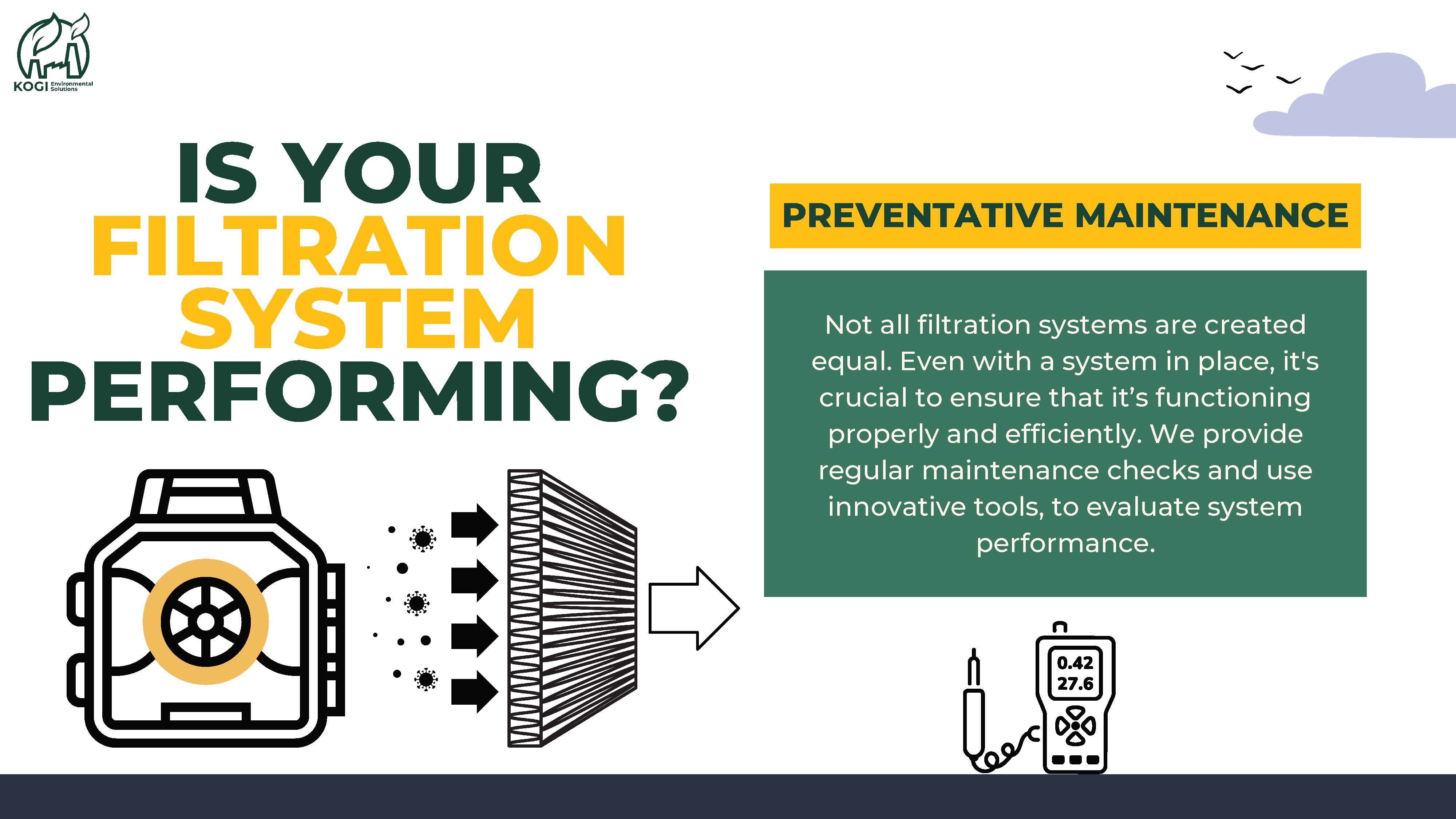 Filtration System Performance & Maintenance Graphic