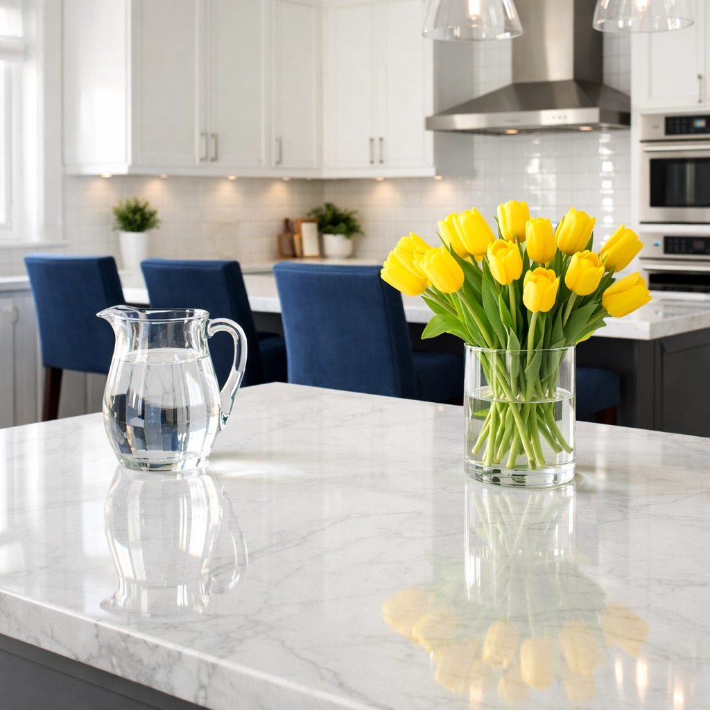 A sparkling clean modern kitchen in Worcester ready for guests after a one-time specialty house cleaning.