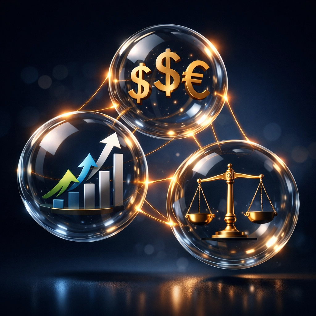 Interconnected hedge fund strategies showing diversified investment approach for 2026