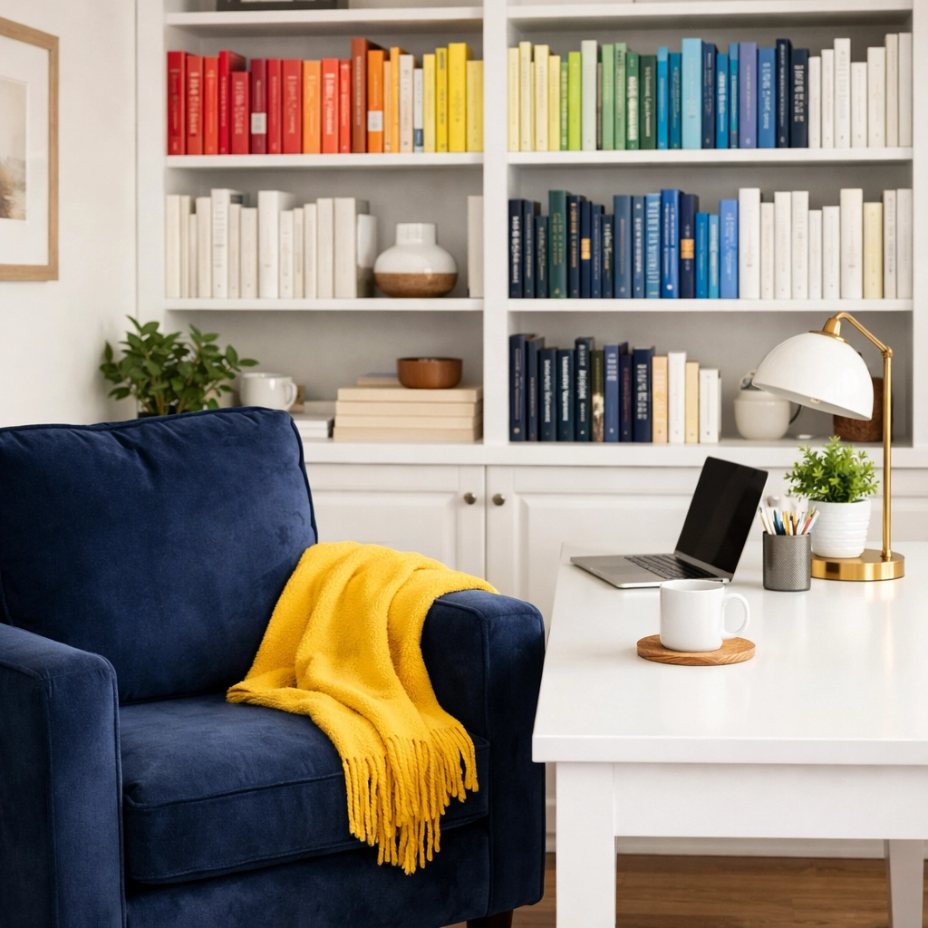 Clean and organized home office from The Cleaning Ninjas Inc residential cleaning in the Merrimack Valley.