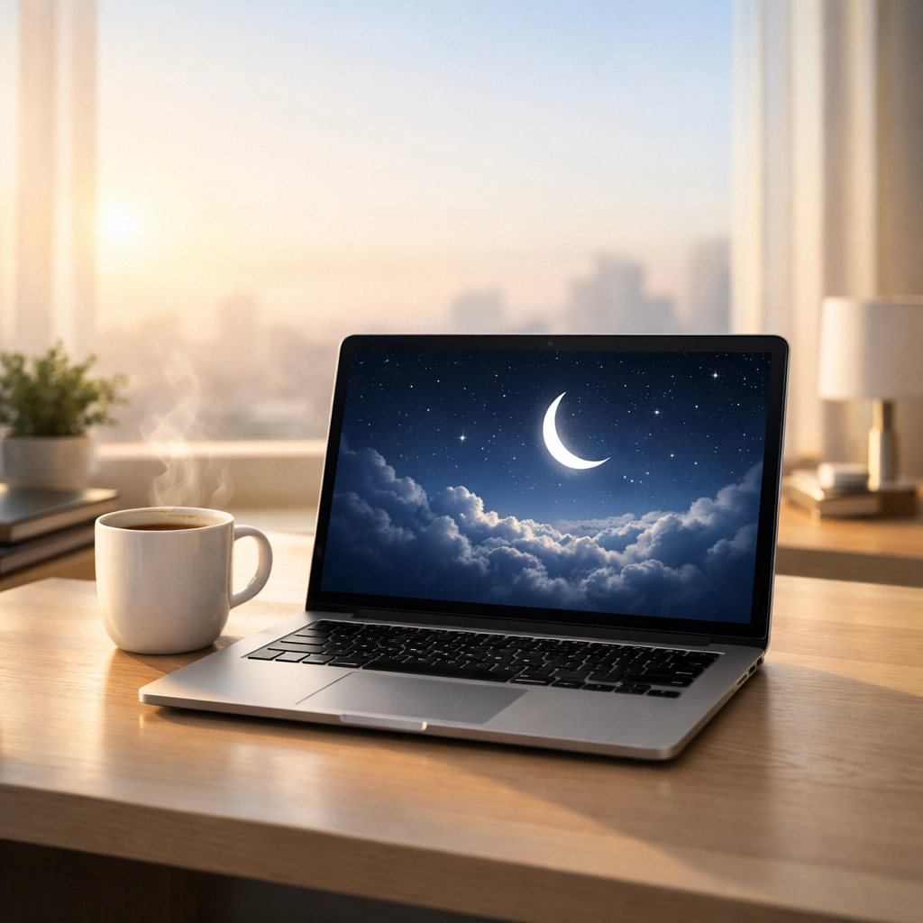 A bright, modern office desk showing a business capturing leads via digital marketing for HVAC companies 24/7.