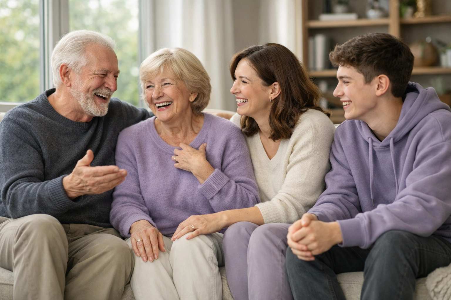 A happy multi-generational family enjoying peace of mind through expert estate planning in the UK.