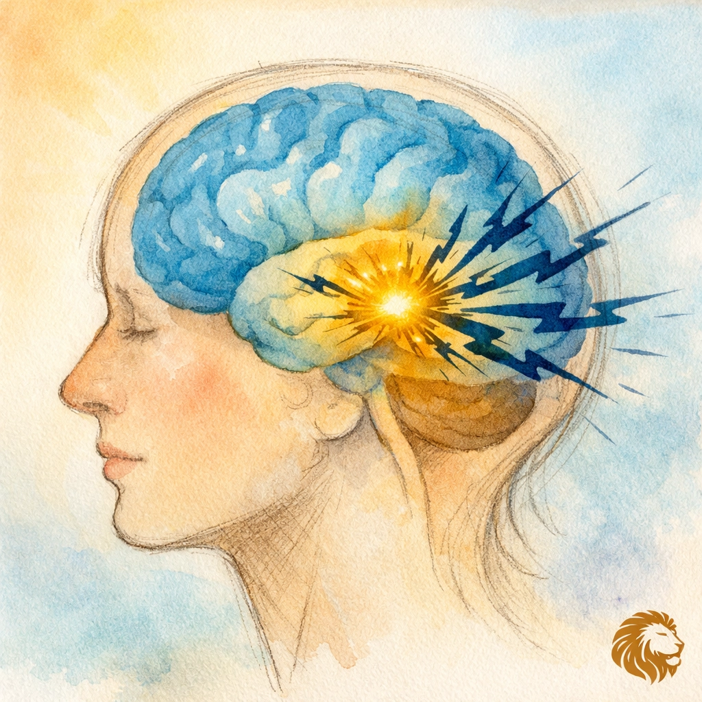 Brain illustration showing amygdala activation during conflict and emotional response in relationships