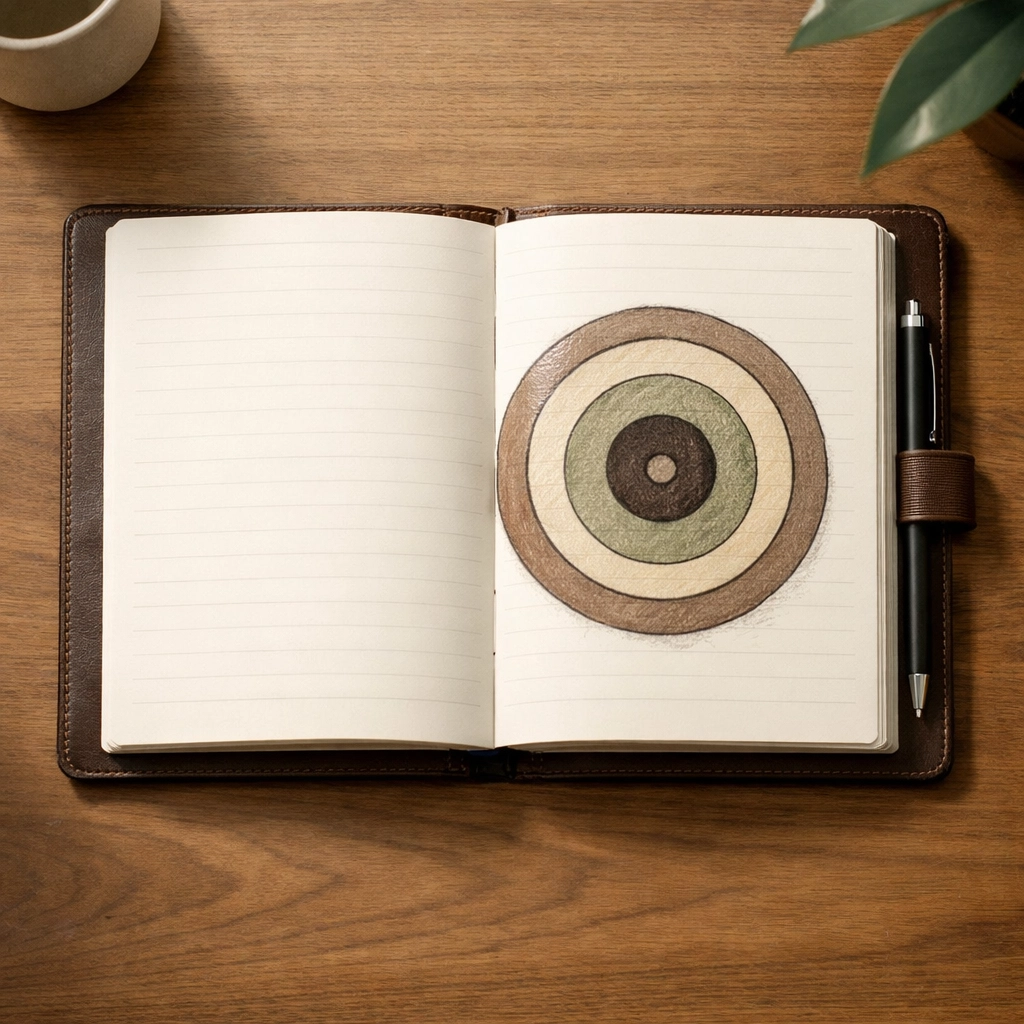 Target strategy notebook showing focused niche marketing approach for businesses