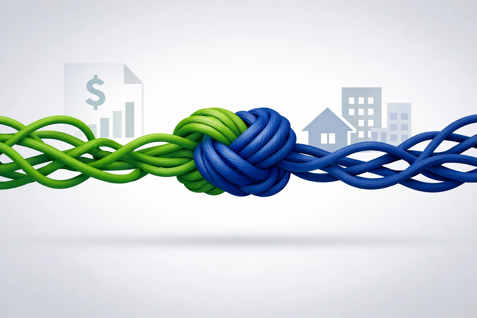 Tangled threads showing conflict of interest between accountant and landlord roles