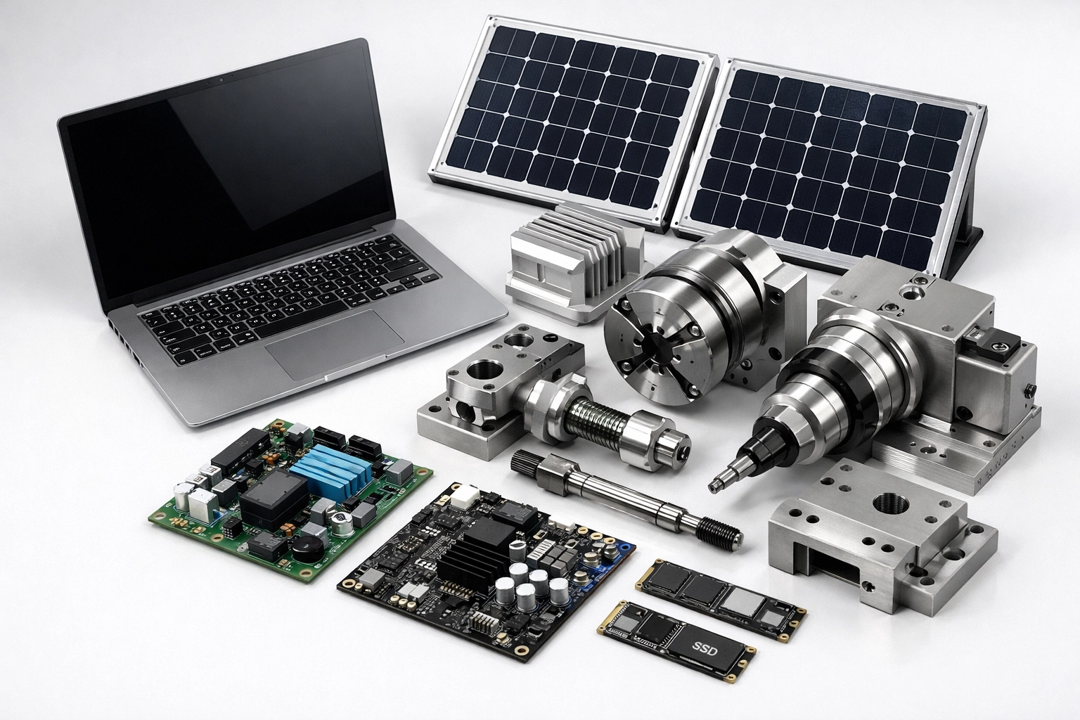 Electronics and machinery components imported from China and India for UK businesses