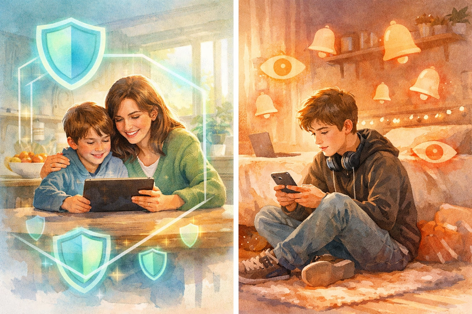 Bark vs Qustodio parenting styles: protective boundaries for kids, alert monitoring for teens