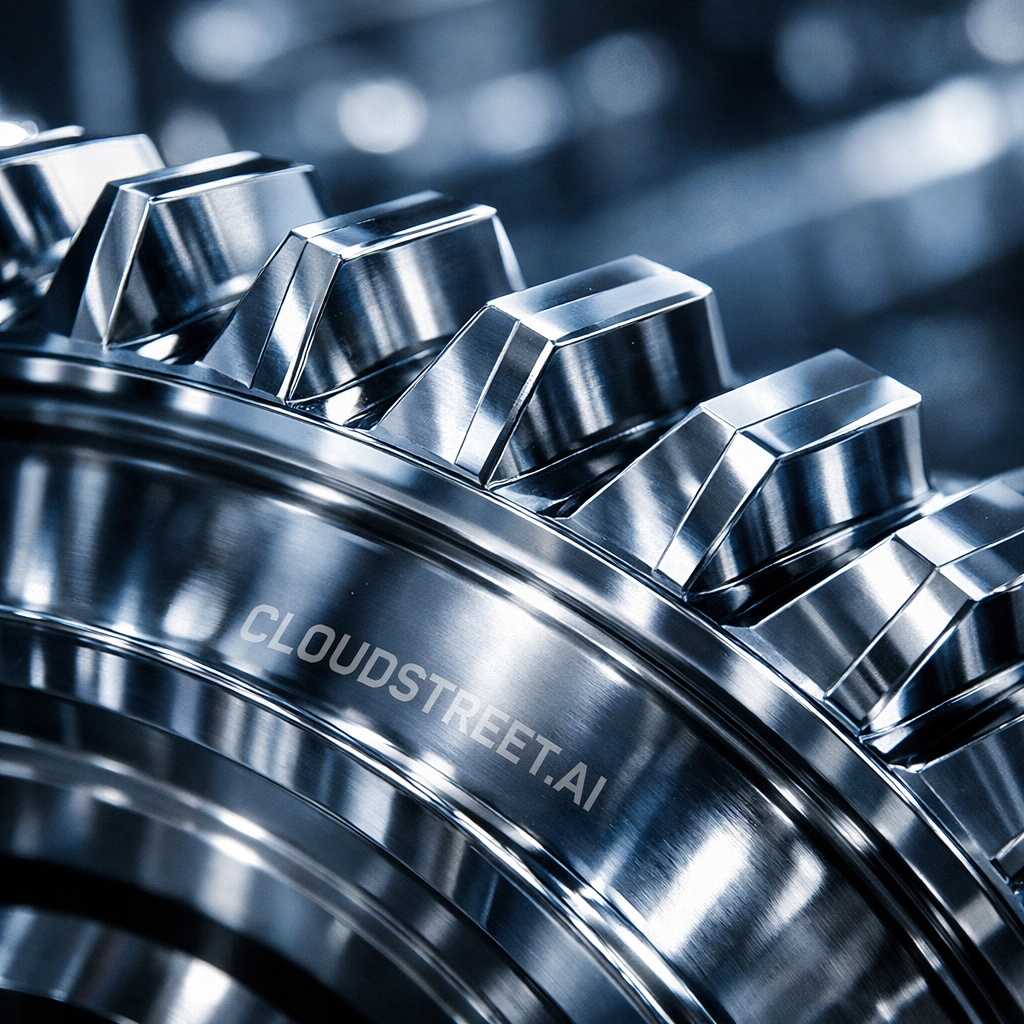 High-precision industrial part symbolizing B2B manufacturing success with Salesforce and Sage Intacct.