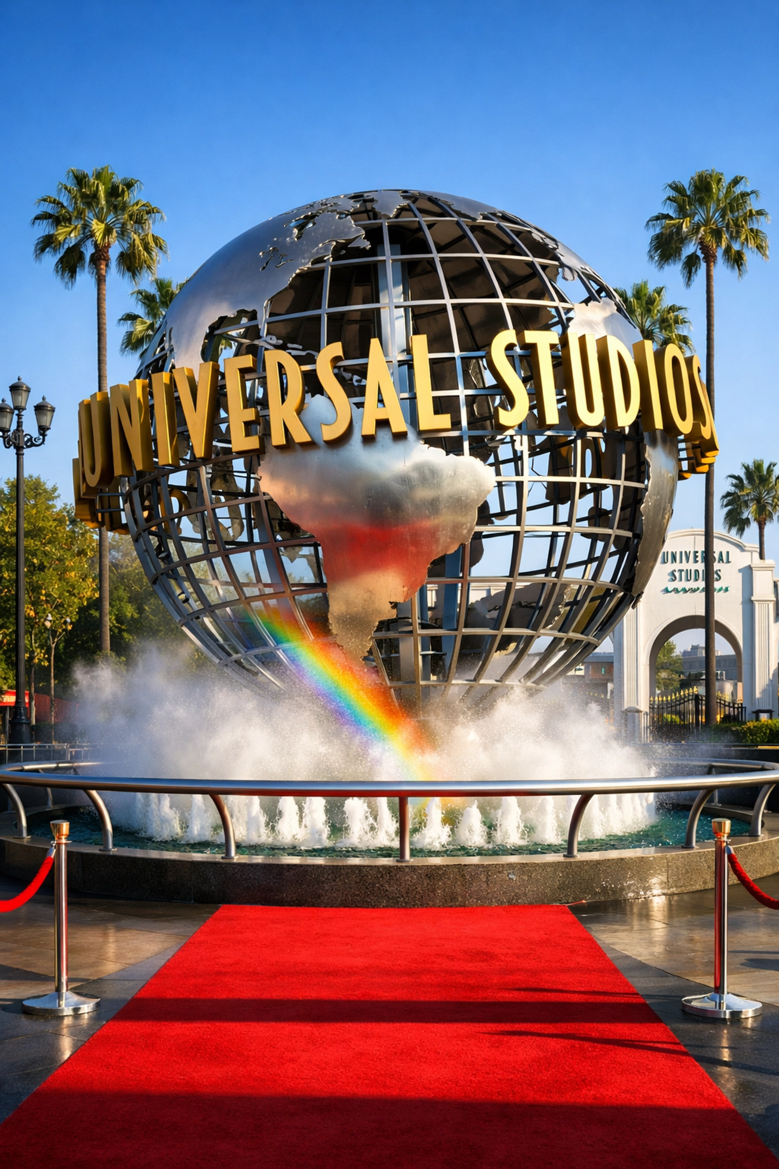 The iconic Universal Studios Hollywood globe at the entrance, among the best photography locations.