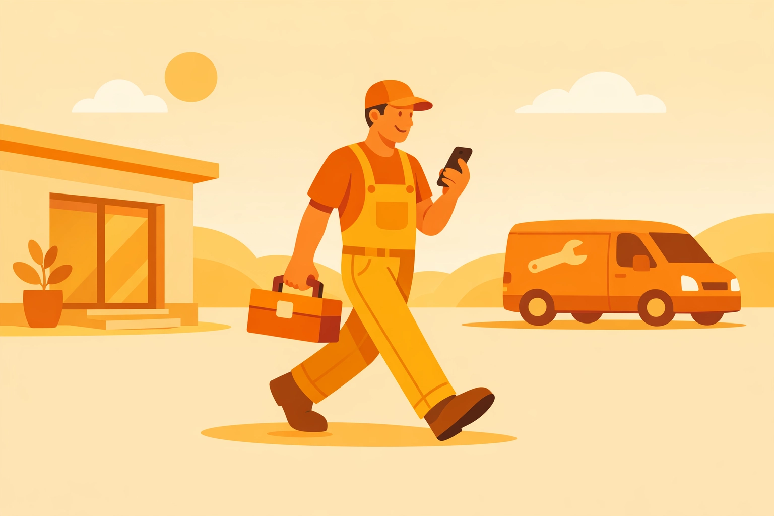 Contractor using a mobile-first contractor job app for quick construction photo documentation.