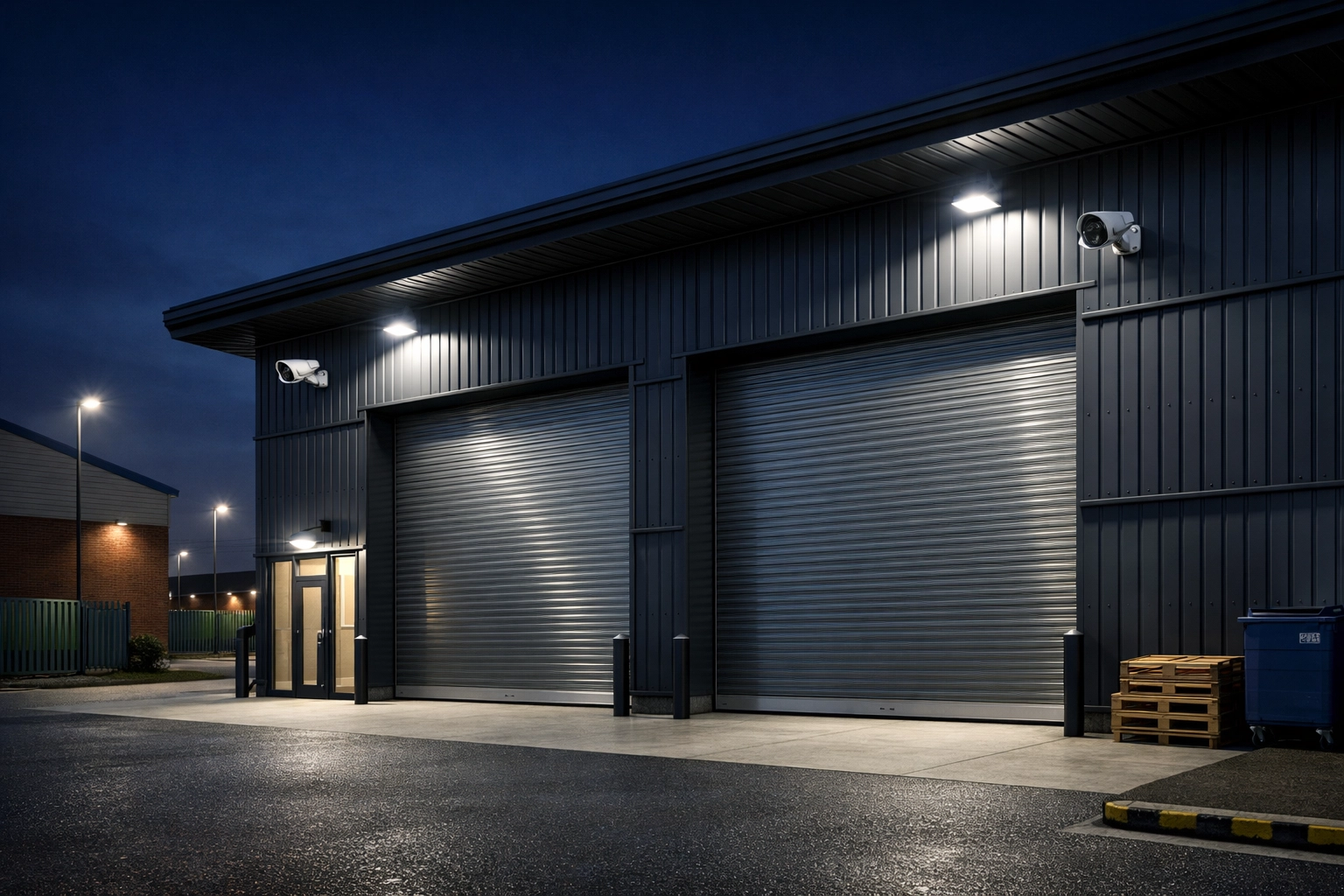 Reliable CCTV installation Gloucester on a commercial building for robust 24-hour business protection.