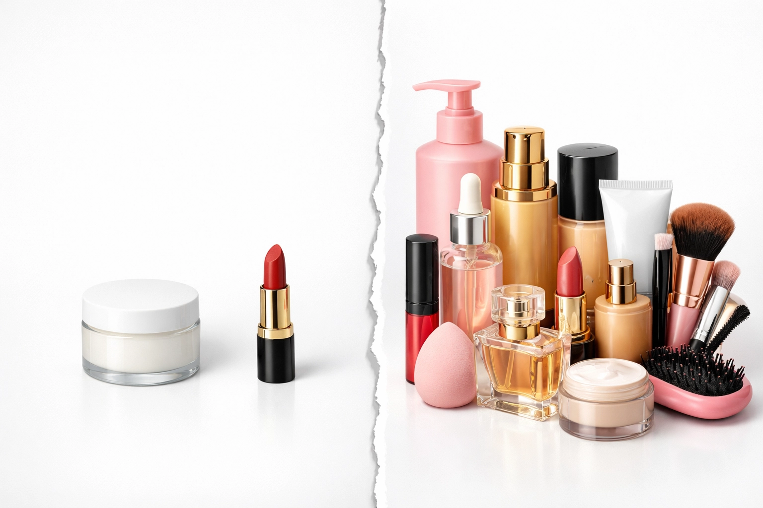 Comparison of single beauty products versus abundant mystery box contents