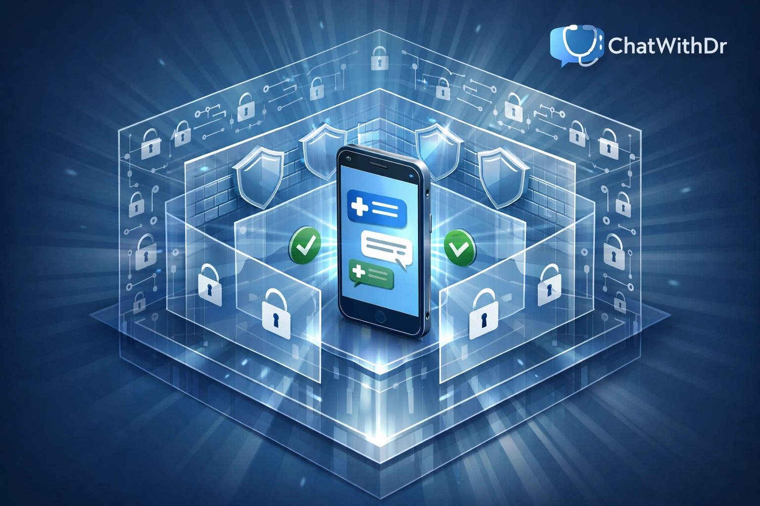 Multi-layered security protecting confidential telehealth consultations and online medical messaging