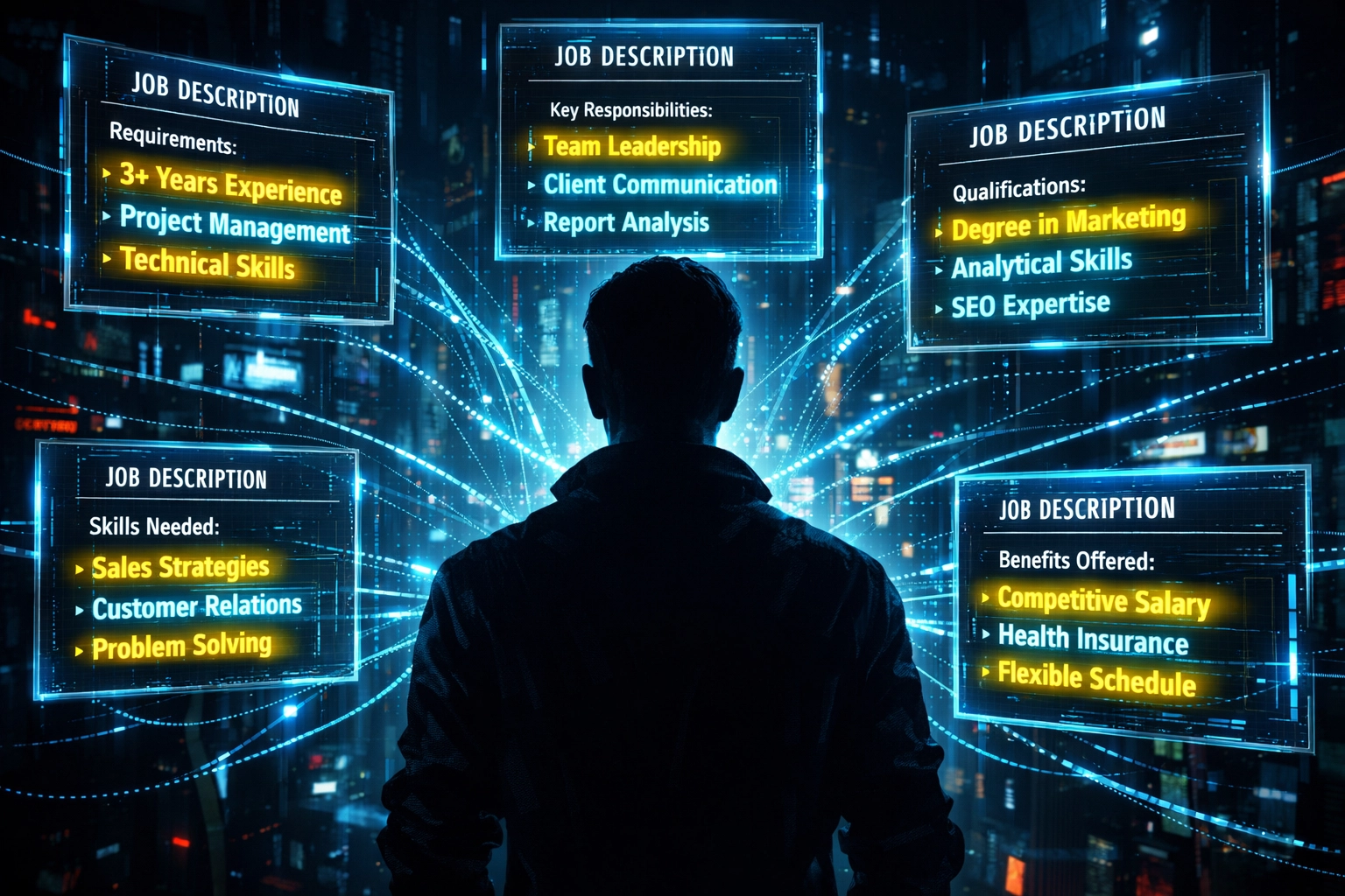 AI automation matching candidate profile with multiple job description requirements