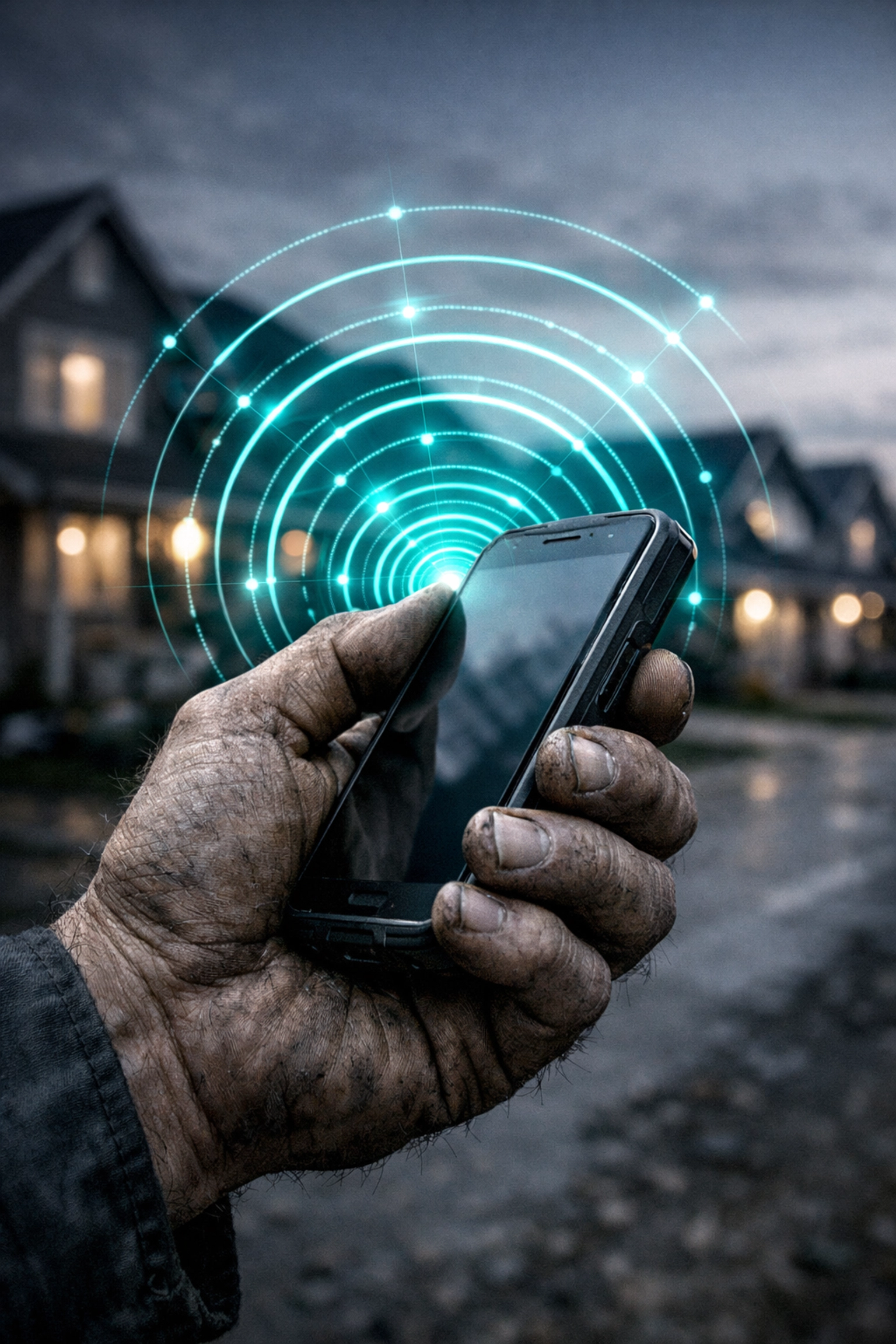 Contractor smartphone showing strong local signal for improved Google LSA ranking.