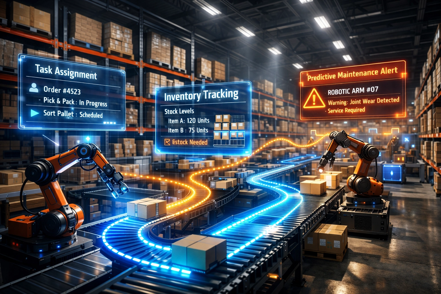 Smart warehouse automation with inventory tracking systems and automated task assignment technology