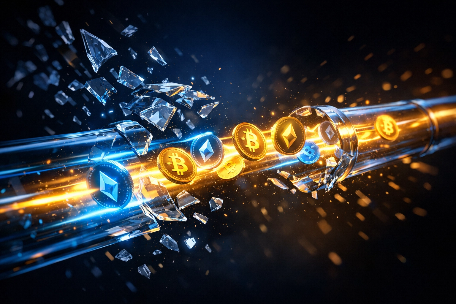 Cryptocurrency coins flowing directly between users, bypassing payment processor middlemen