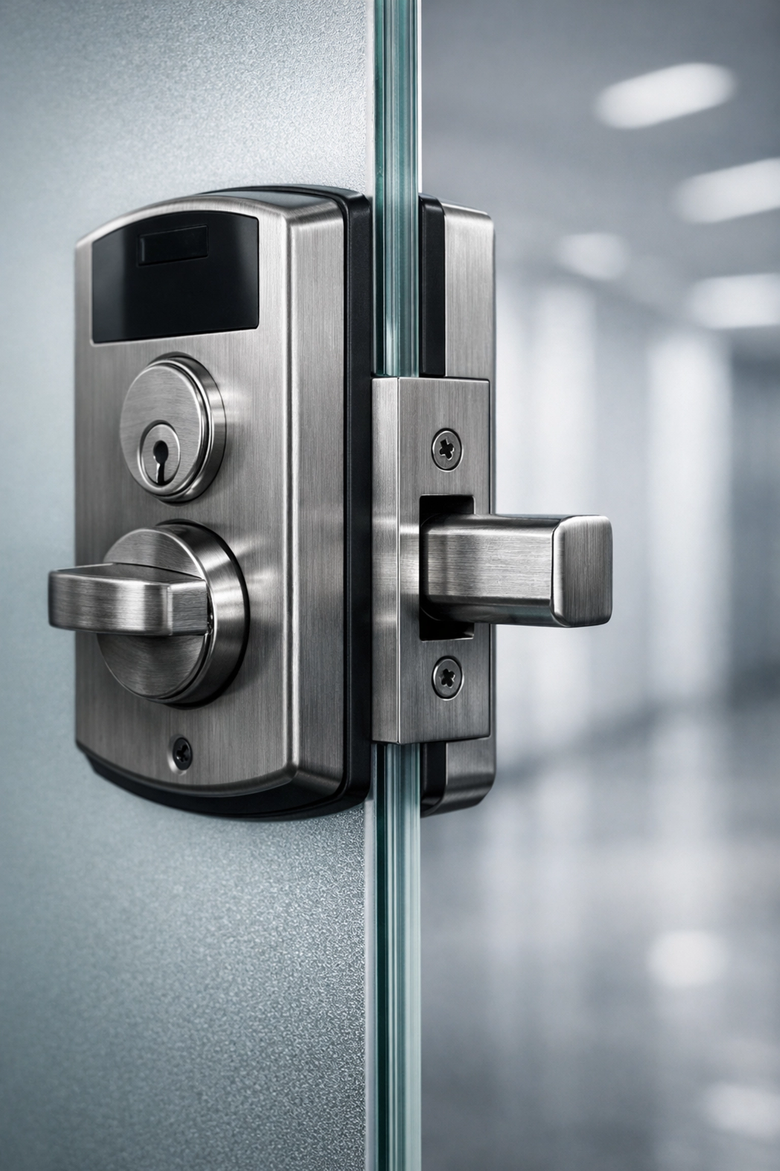 Close-up of a high-tech electronic lock representing vendor lock-in and high switching costs in healthcare IT.