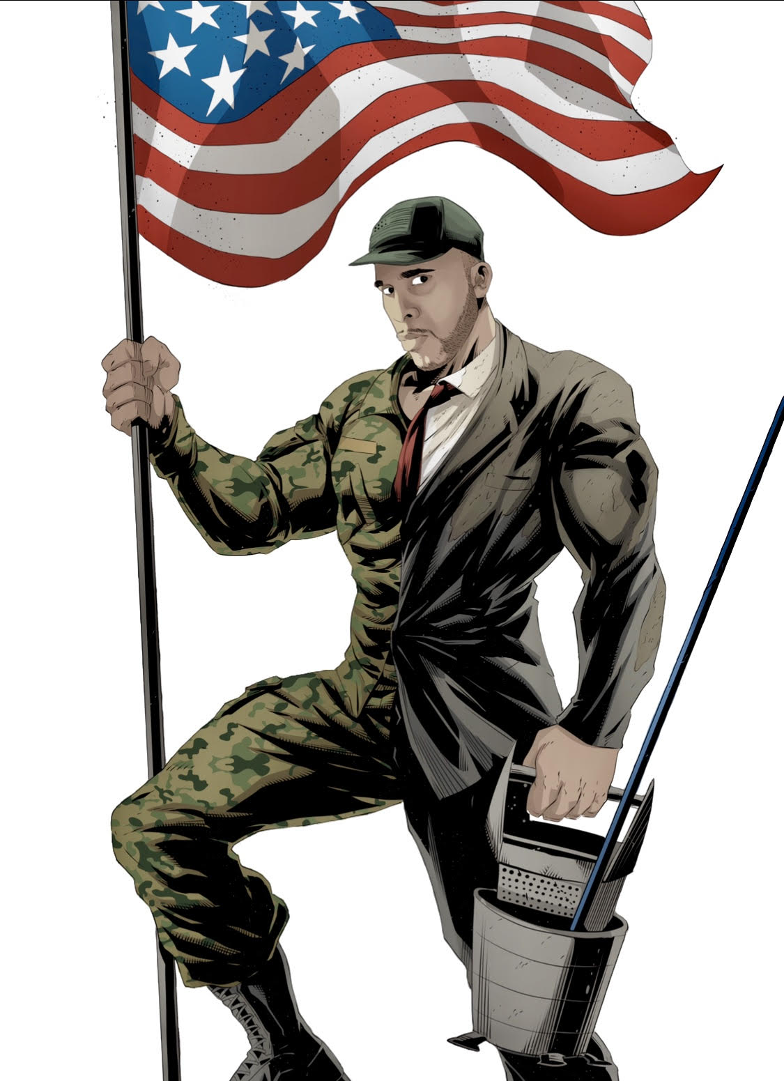 Military Veteran Businessman Illustration
